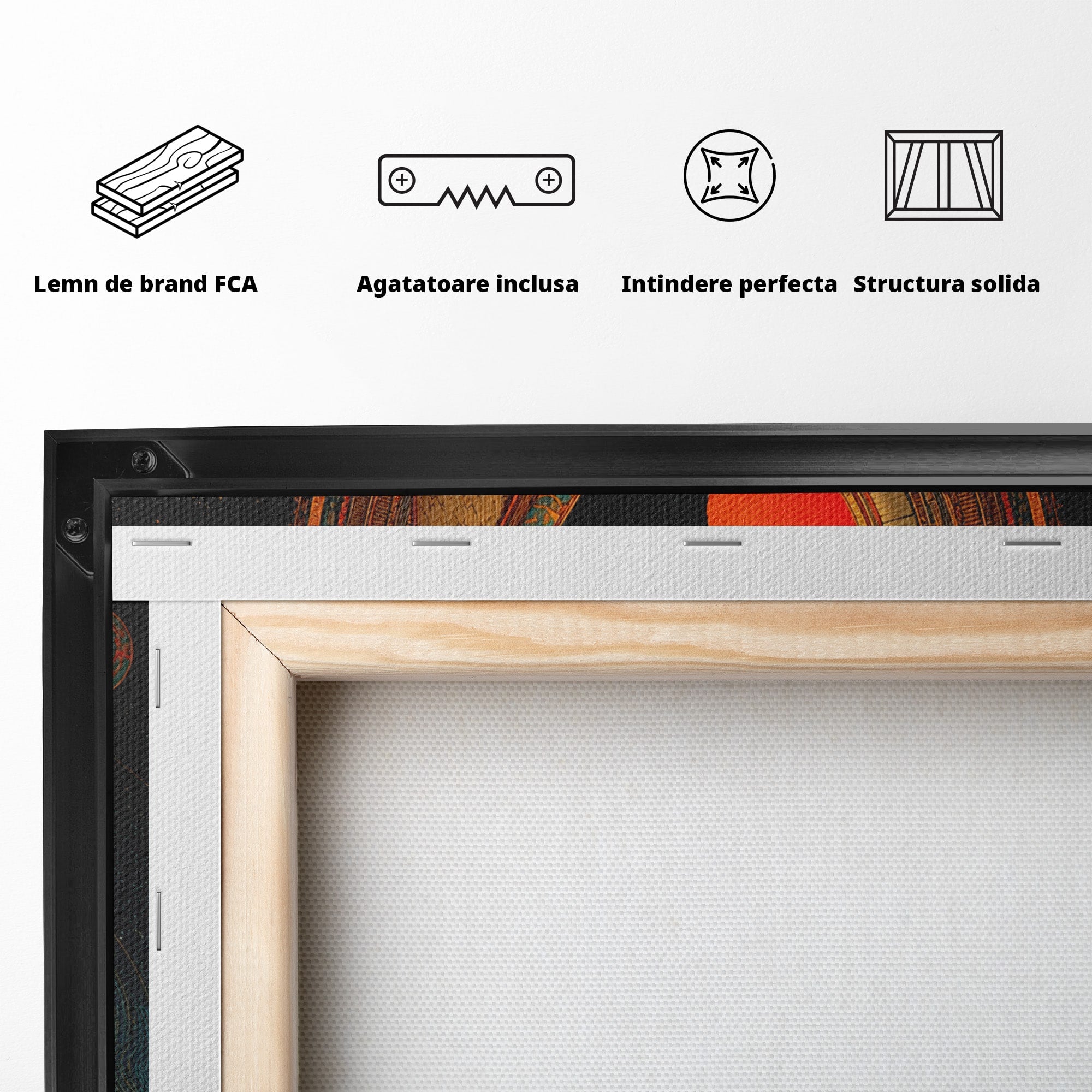 Tablou Canvas Premium LuxCanva® T1034, Vasul Zeilor Egipteni, Egipt, Mitologie, Zeitate, Vas, Piramide, Living, Culori Vibrante