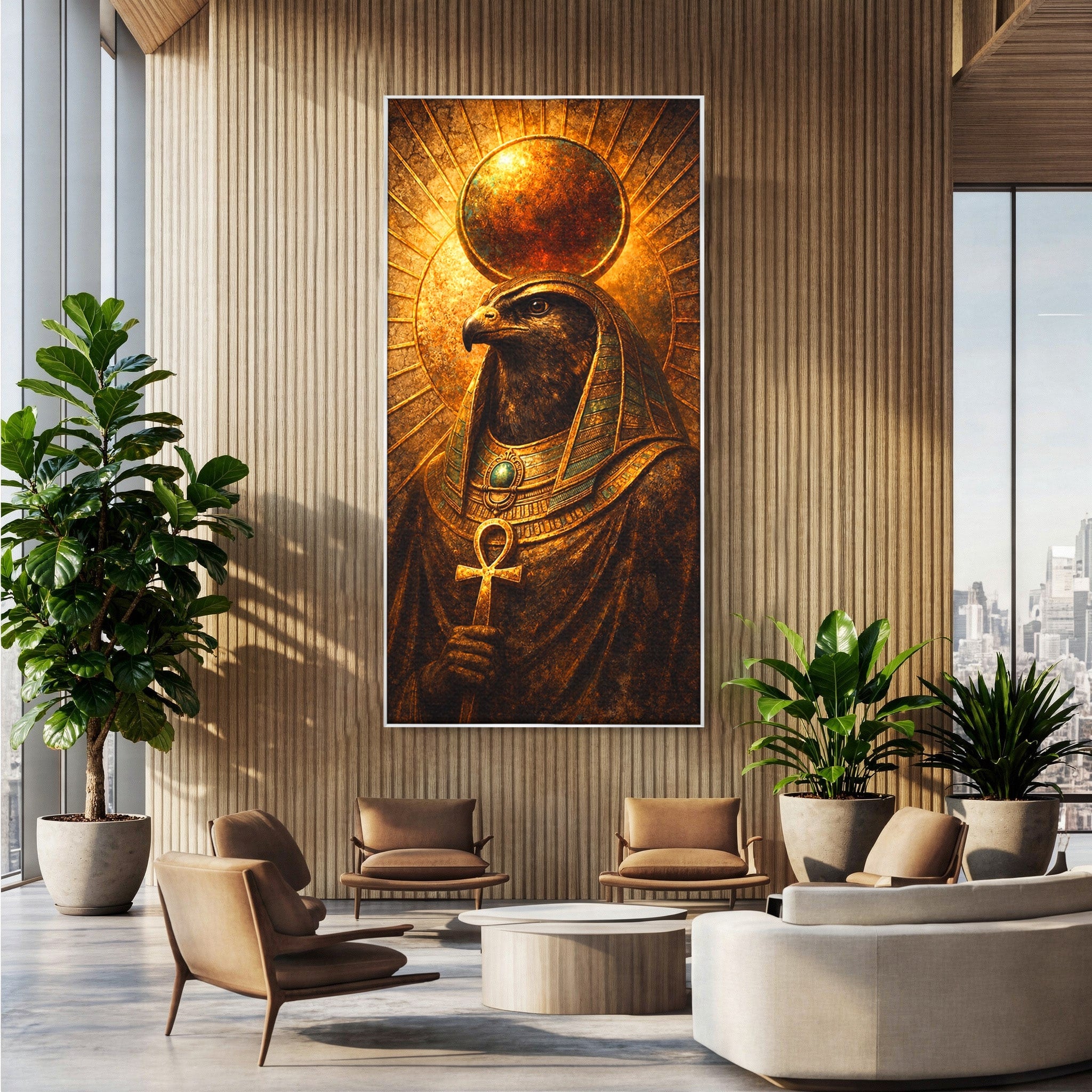 Tablou Canvas Premium LuxCanva® T1035, Zeul Egiptean Horus, Egipt, Mitologie, Zeitate, Vultur, Living, Culori Vibrante