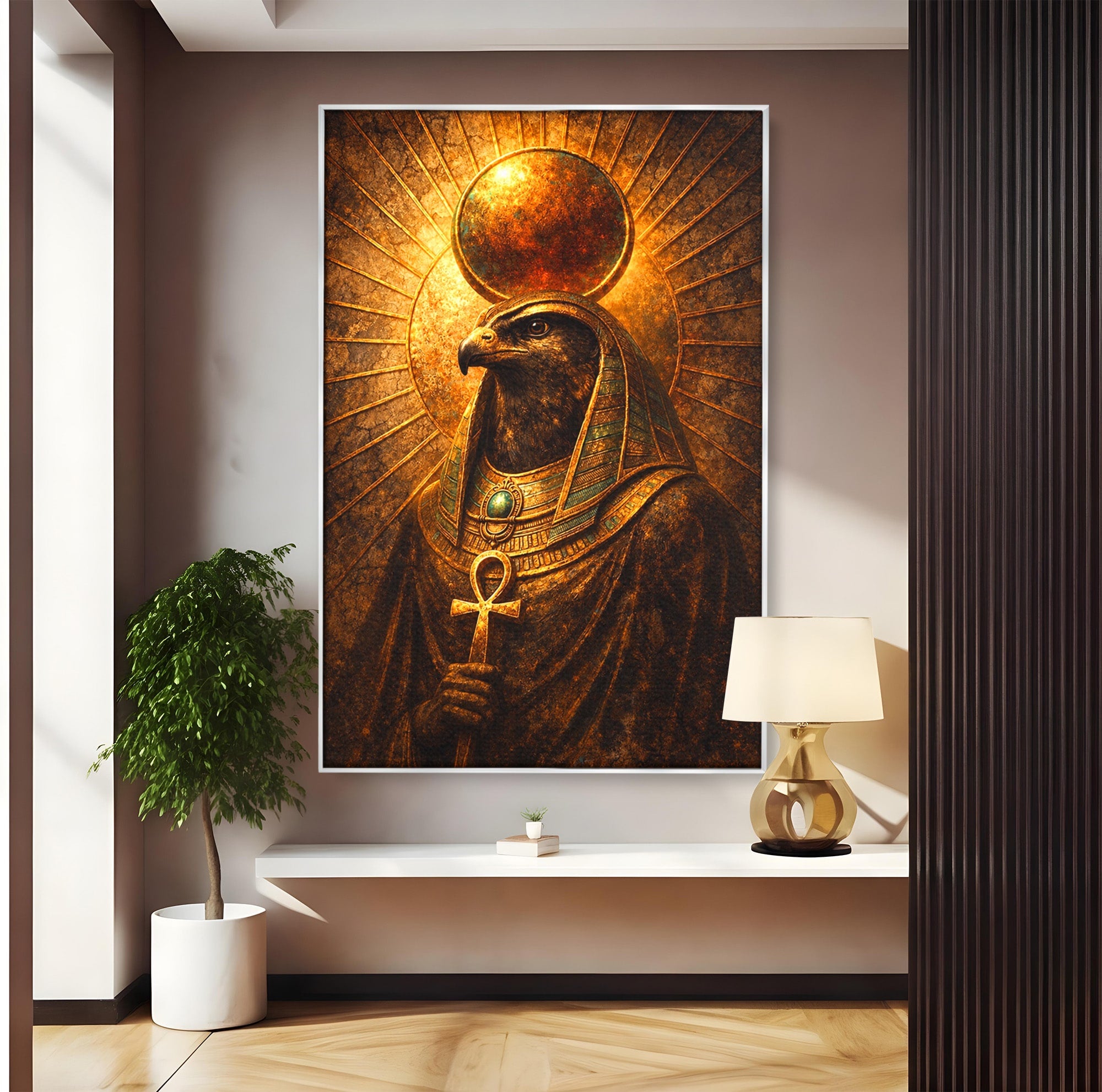 Tablou Canvas Premium LuxCanva® T1035, Zeul Egiptean Horus, Egipt, Mitologie, Zeitate, Vultur, Living, Culori Vibrante