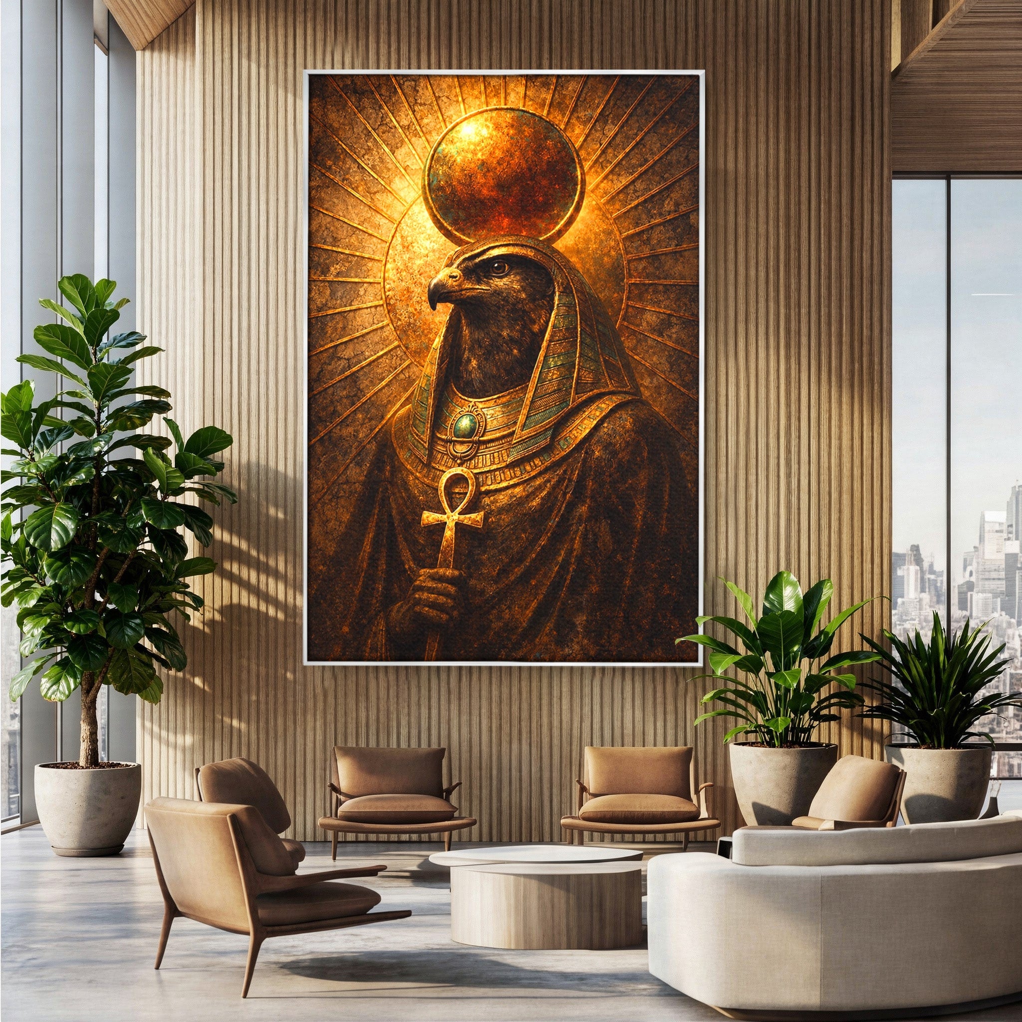 Tablou Canvas Premium LuxCanva® T1035, Zeul Egiptean Horus, Egipt, Mitologie, Zeitate, Vultur, Living, Culori Vibrante