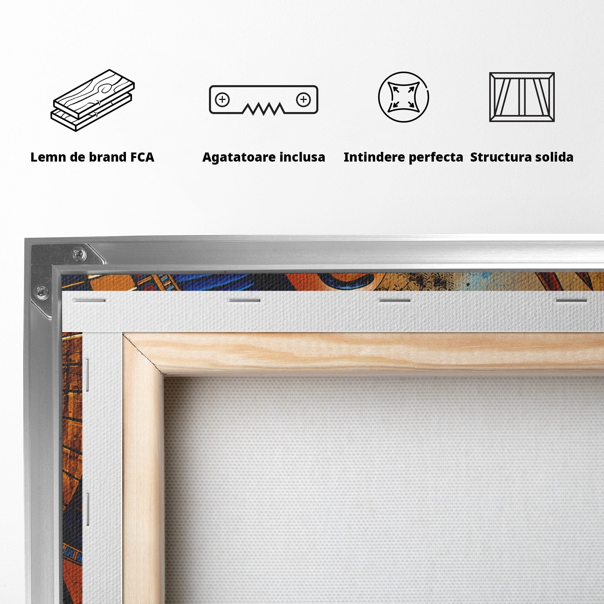 Tablou Canvas Premium LuxCanva® T1036, Privirea Zeitei Egiptene, Egipt, Regina, Portret, Istorie, Dormitor, Culori Vibrante