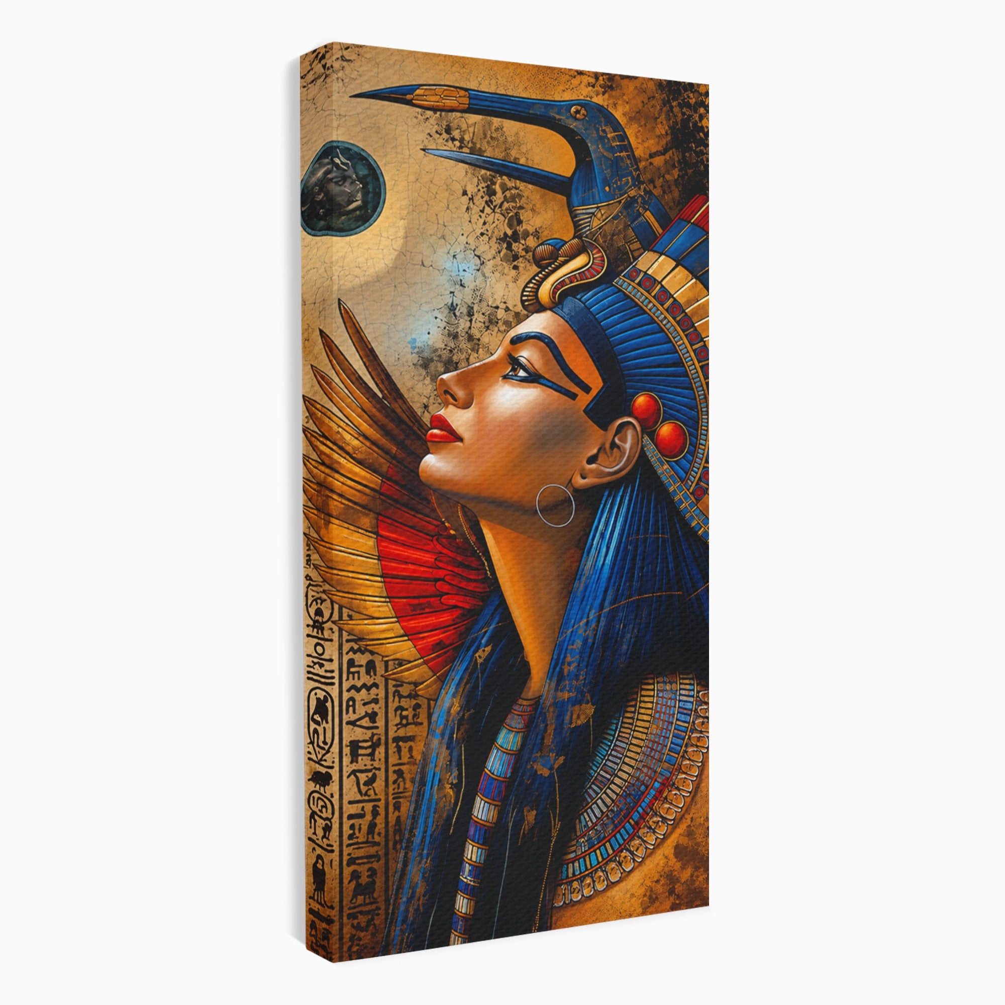 Tablou Canvas Premium LuxCanva® T1036, Privirea Zeitei Egiptene, Egipt, Regina, Portret, Istorie, Dormitor, Culori Vibrante