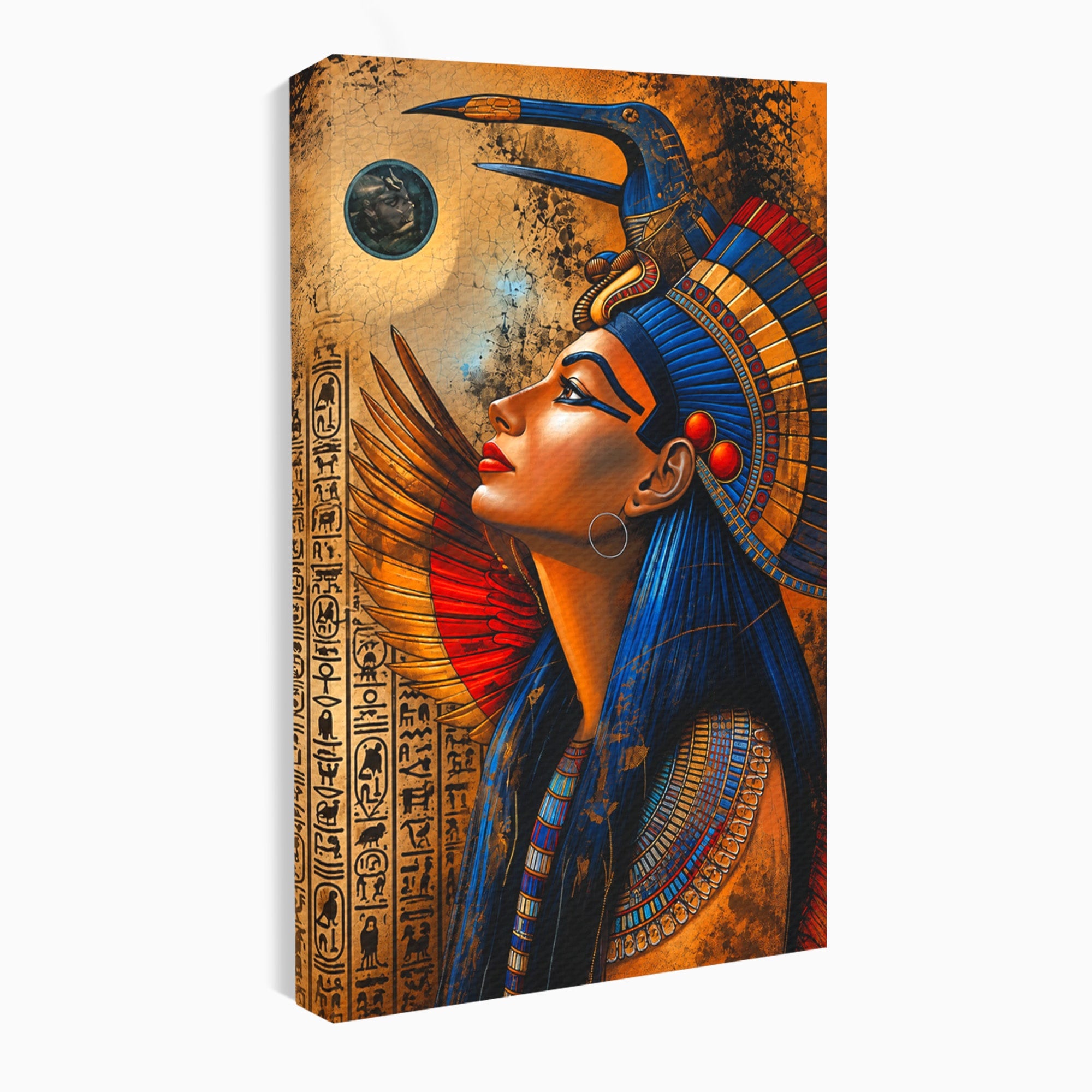 Tablou Canvas Premium LuxCanva® T1036, Privirea Zeitei Egiptene, Egipt, Regina, Portret, Istorie, Dormitor, Culori Vibrante