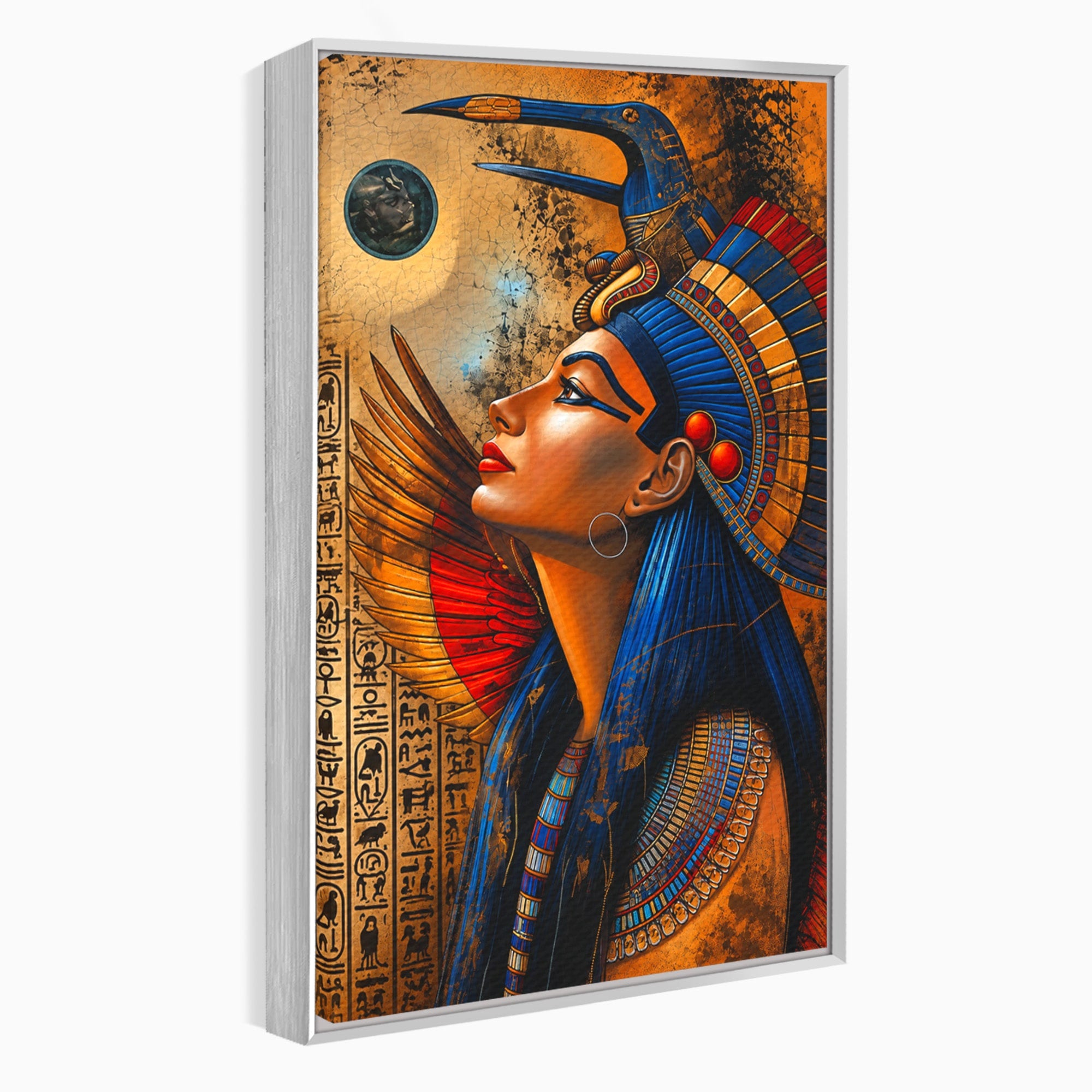 Tablou Canvas Premium LuxCanva® T1036, Privirea Zeitei Egiptene, Egipt, Regina, Portret, Istorie, Dormitor, Culori Vibrante