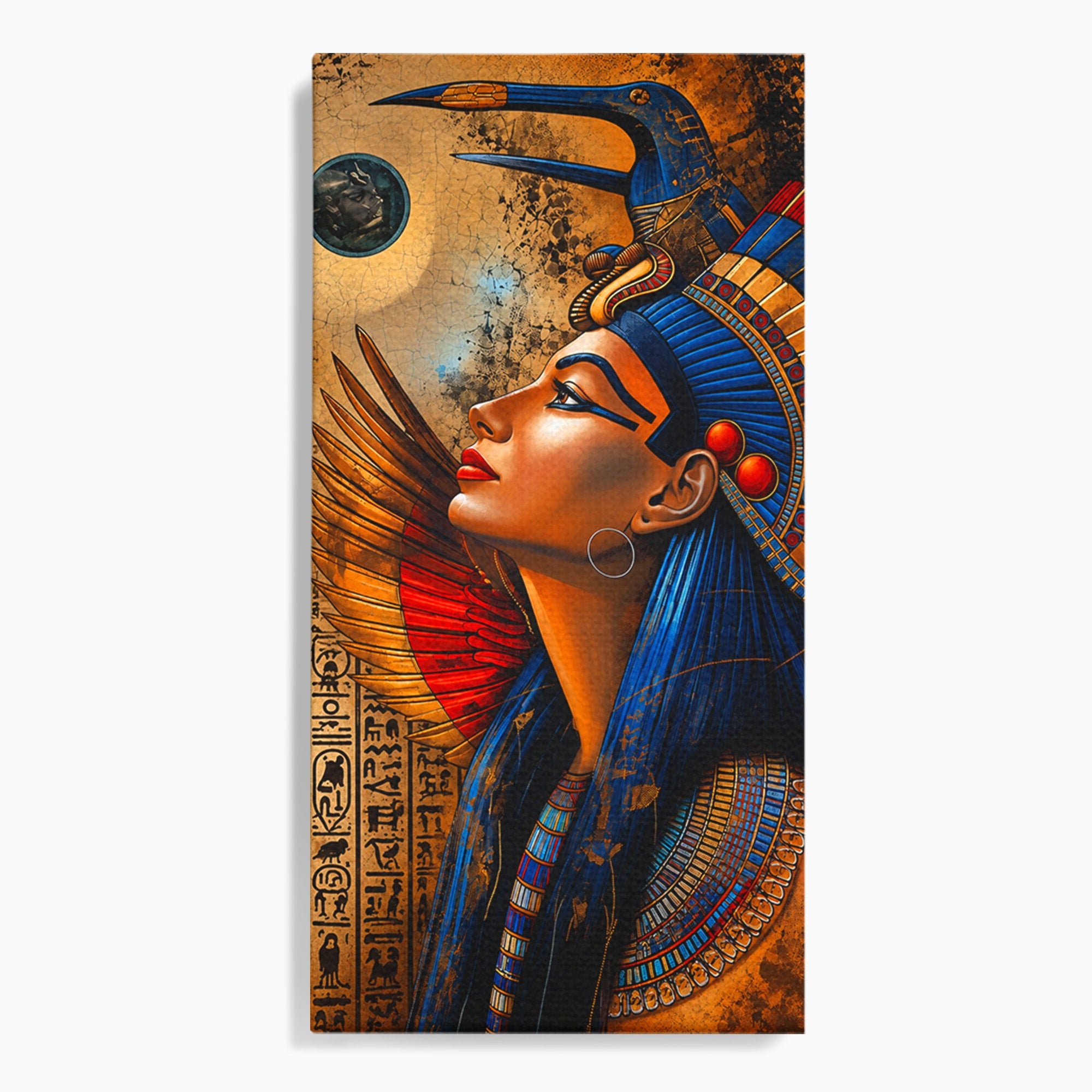 Tablou Canvas Premium LuxCanva® T1036, Privirea Zeitei Egiptene, Egipt, Regina, Portret, Istorie, Dormitor, Culori Vibrante