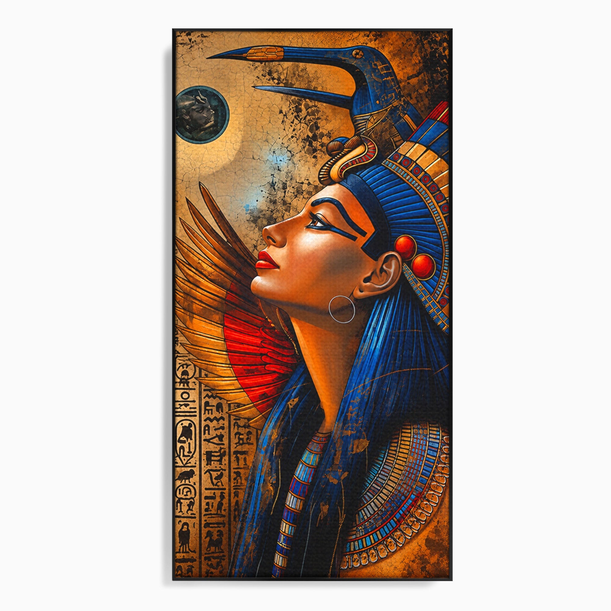 Tablou Canvas Premium LuxCanva® T1036, Privirea Zeitei Egiptene, Egipt, Regina, Portret, Istorie, Dormitor, Culori Vibrante