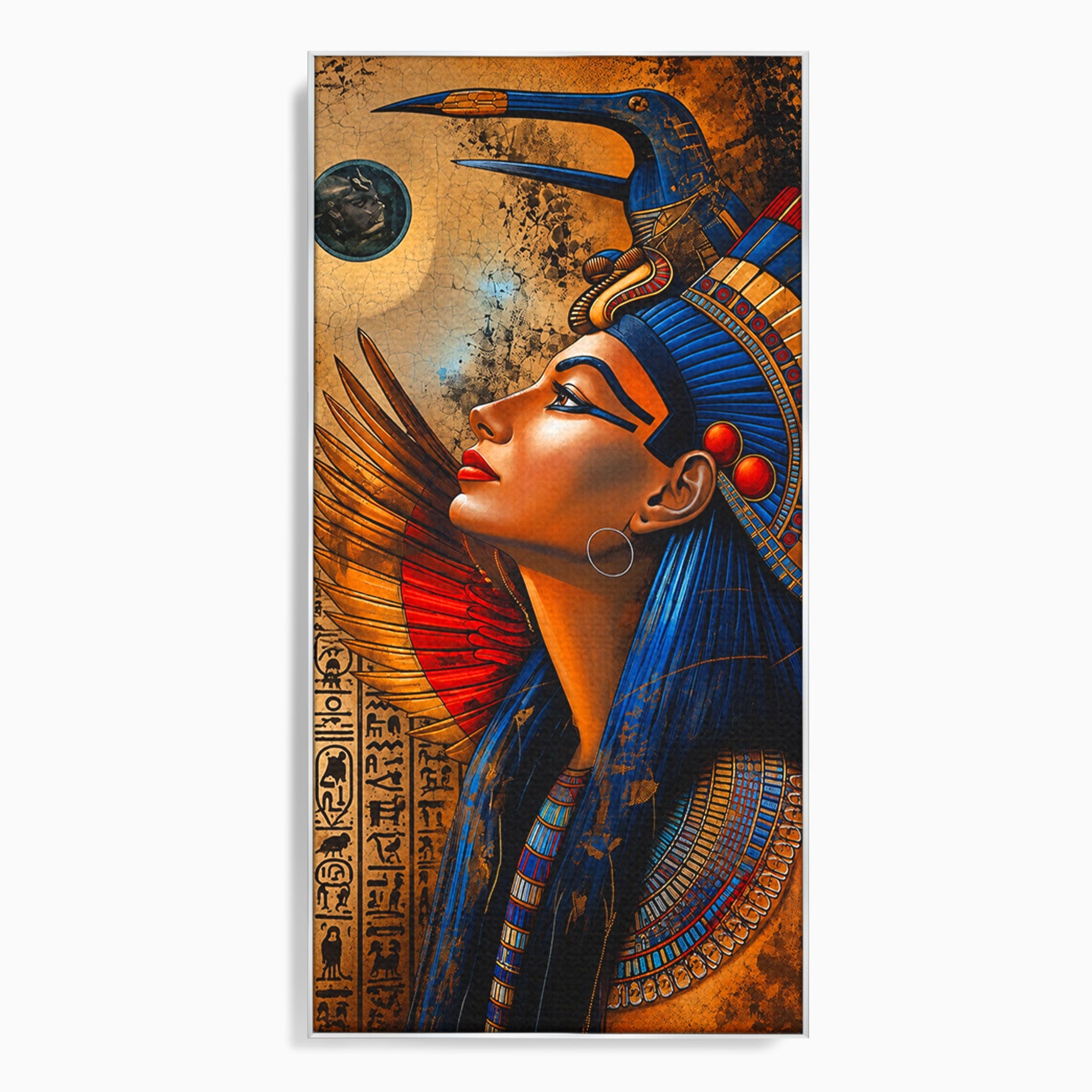 Tablou Canvas Premium LuxCanva® T1036, Privirea Zeitei Egiptene, Egipt, Regina, Portret, Istorie, Dormitor, Culori Vibrante