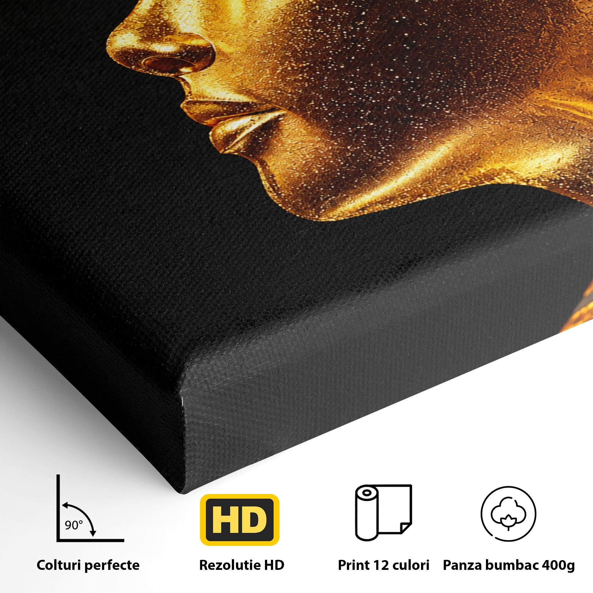 Tablou Canvas Premium LuxCanva® T1037, Faraonul Tutankhamon, Faraon, Egipt, Istorie, Portret, Dormitor, Birou, Culori Vibrante