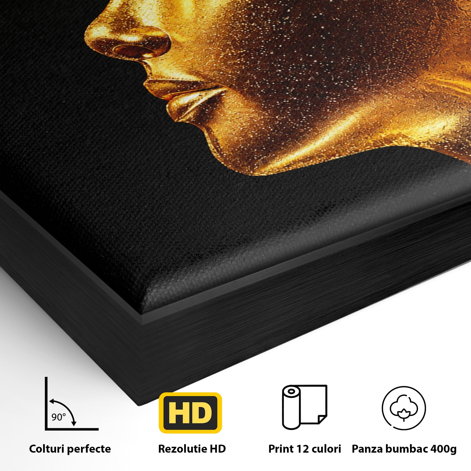 Tablou Canvas Premium LuxCanva® T1037, Faraonul Tutankhamon, Faraon, Egipt, Istorie, Portret, Dormitor, Birou, Culori Vibrante