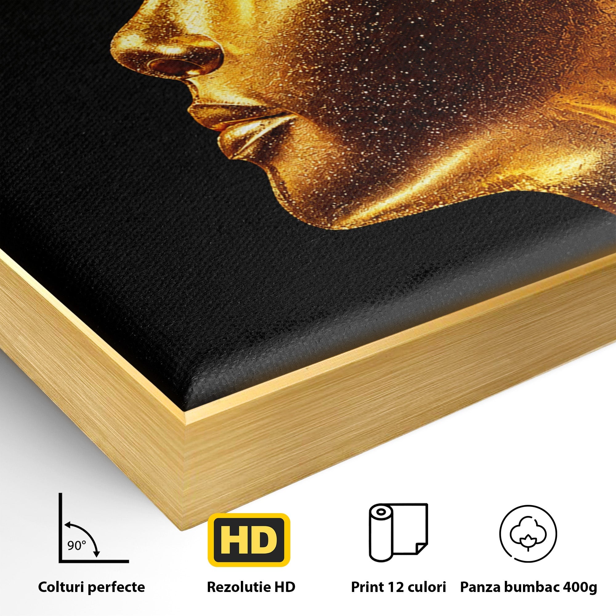 Tablou Canvas Premium LuxCanva® T1037, Faraonul Tutankhamon, Faraon, Egipt, Istorie, Portret, Dormitor, Birou, Culori Vibrante