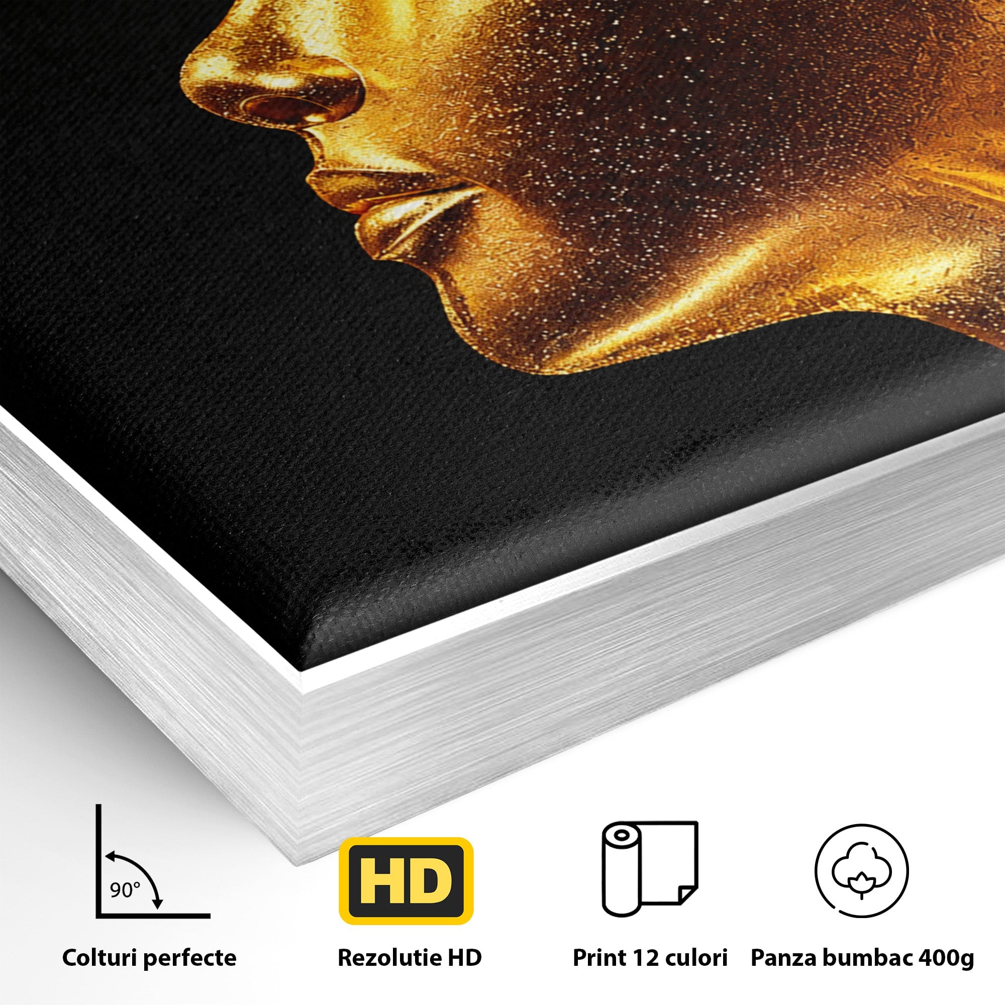 Tablou Canvas Premium LuxCanva® T1037, Faraonul Tutankhamon, Faraon, Egipt, Istorie, Portret, Dormitor, Birou, Culori Vibrante