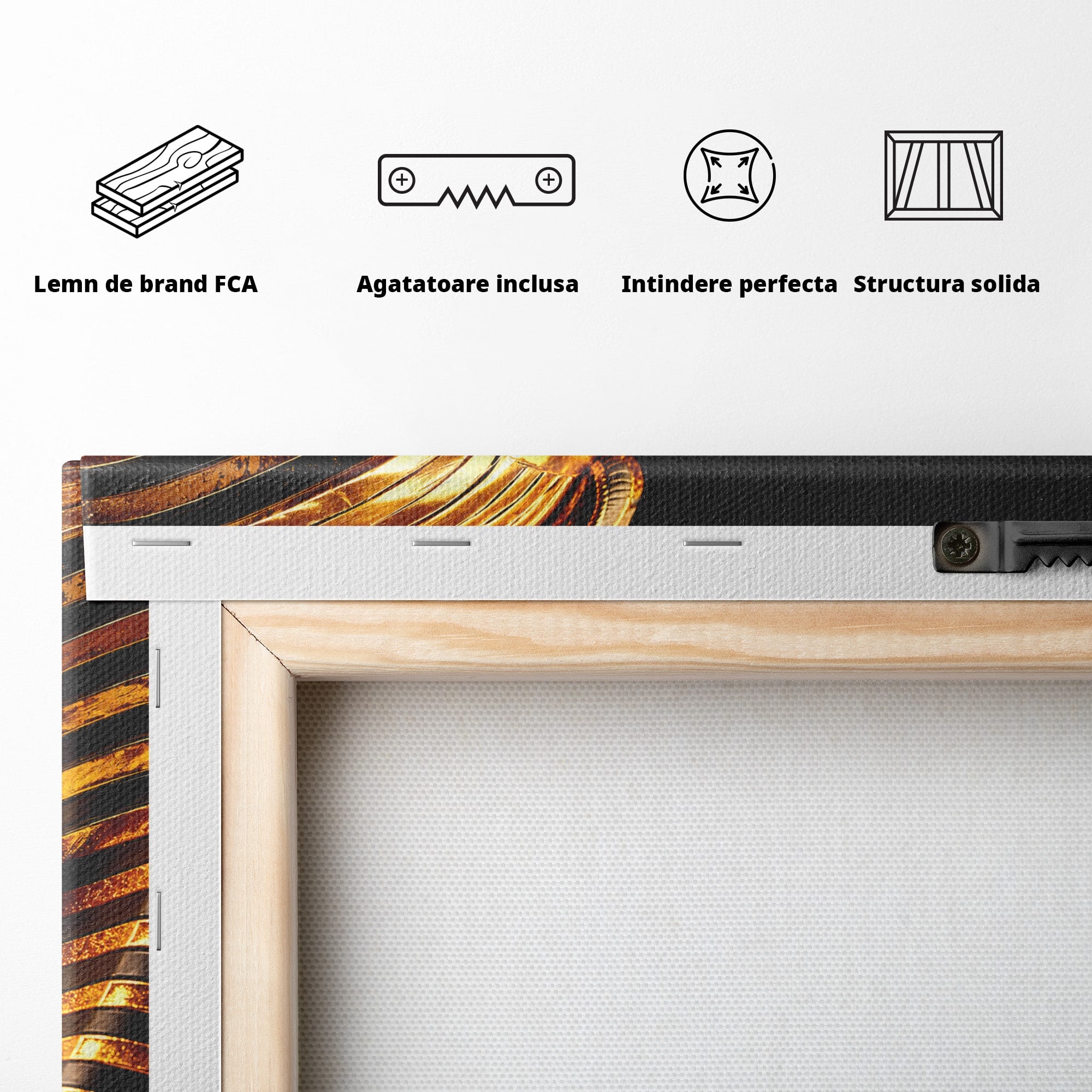 Tablou Canvas Premium LuxCanva® T1037, Faraonul Tutankhamon, Faraon, Egipt, Istorie, Portret, Dormitor, Birou, Culori Vibrante