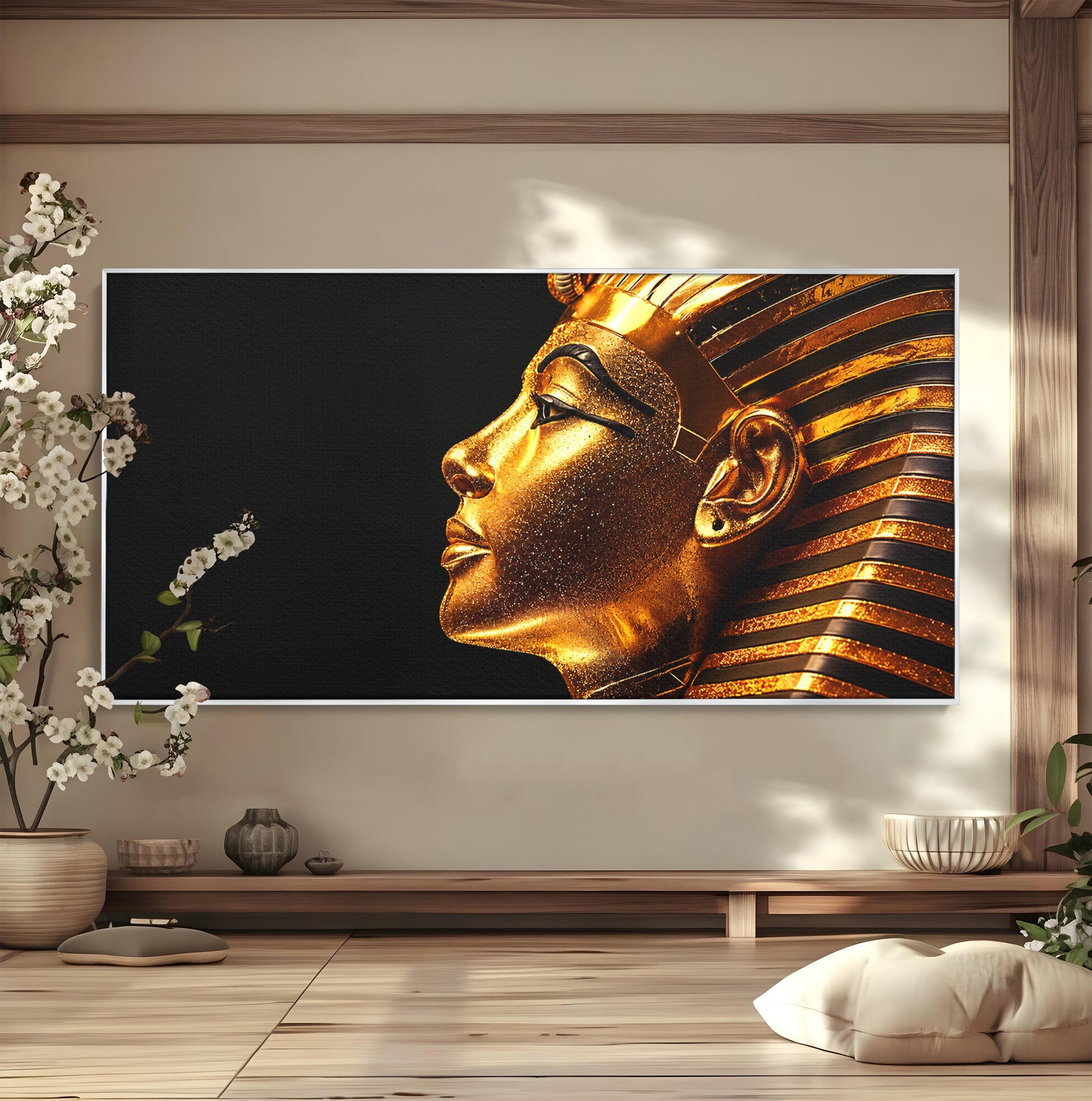 Tablou Canvas Premium LuxCanva® T1037, Faraonul Tutankhamon, Faraon, Egipt, Istorie, Portret, Dormitor, Birou, Culori Vibrante