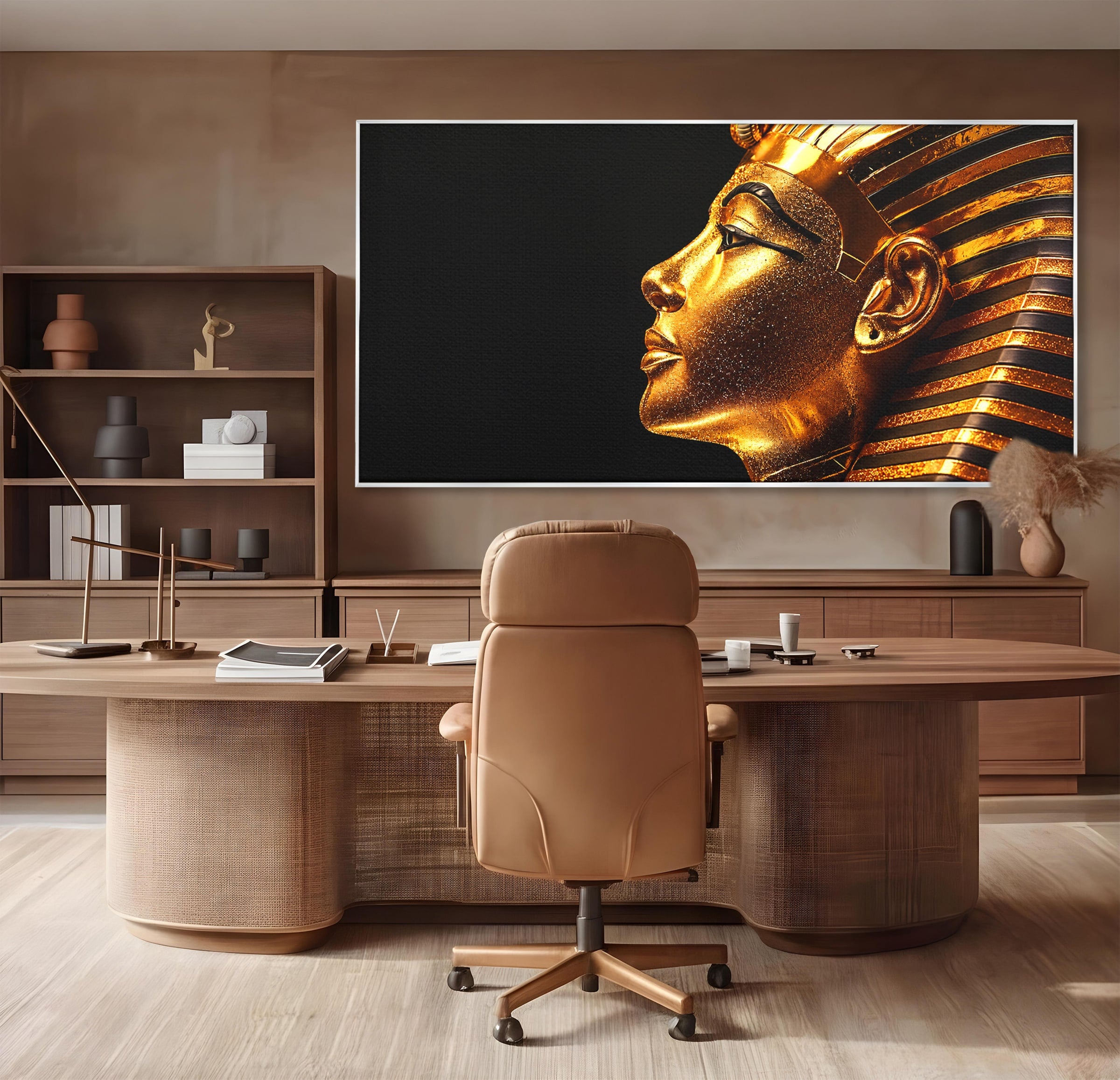 Tablou Canvas Premium LuxCanva® T1037, Faraonul Tutankhamon, Faraon, Egipt, Istorie, Portret, Dormitor, Birou, Culori Vibrante