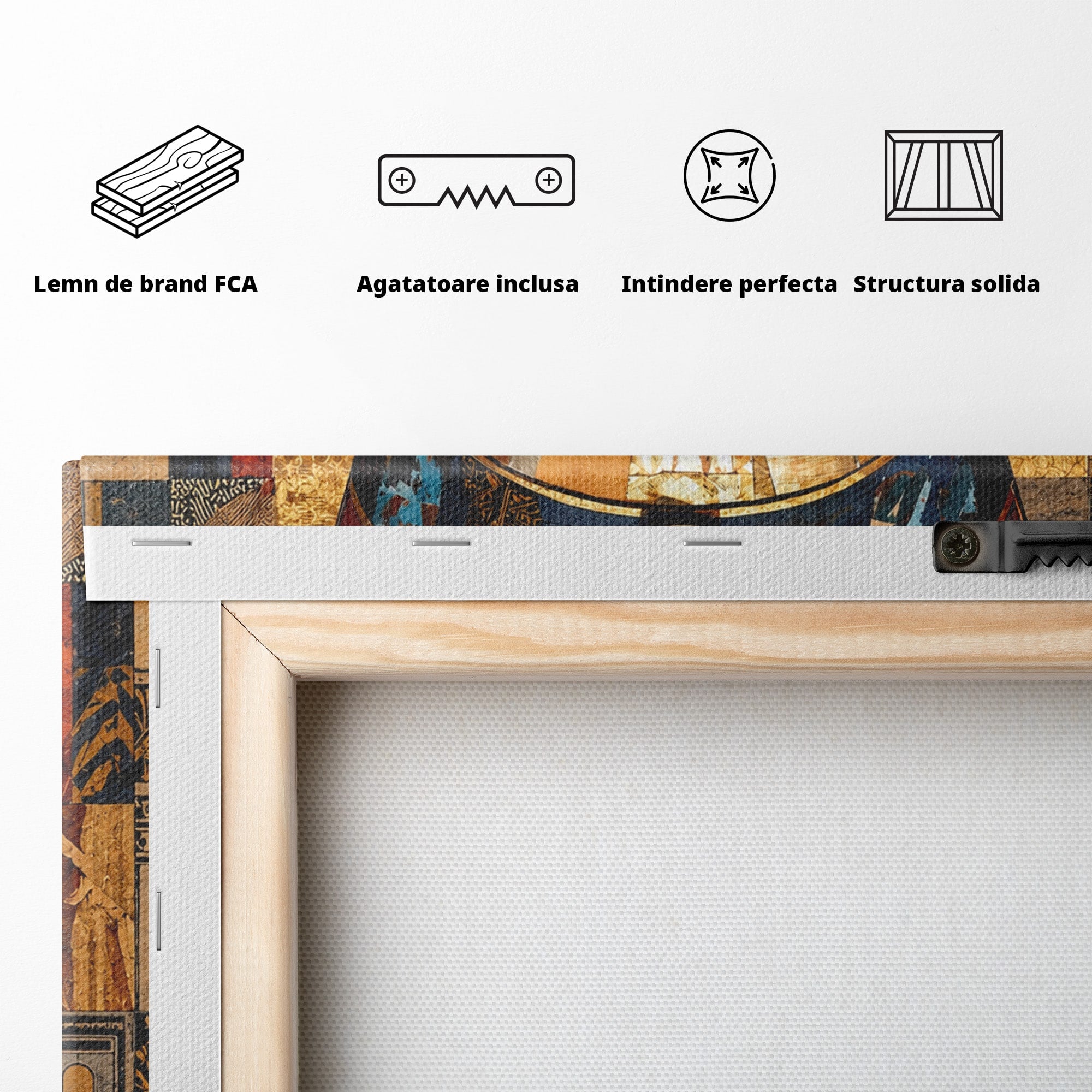 Tablou Canvas Premium LuxCanva® T1038, Regina Nefertiti, Egipt, Portret, Antichitate, Cultura, Dormitor, Culori Vibrante