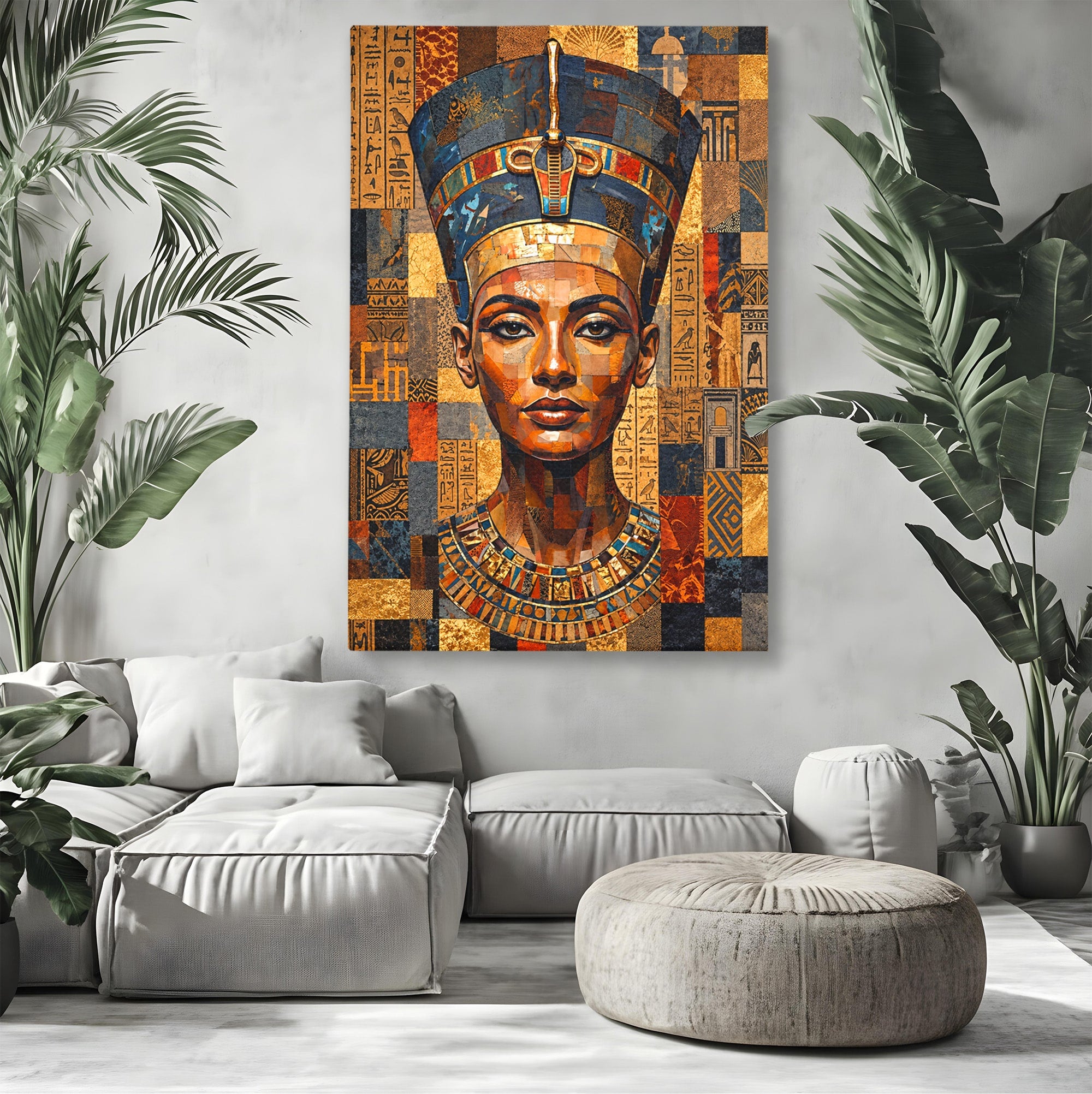 Tablou Canvas Premium LuxCanva® T1038, Regina Nefertiti, Egipt, Portret, Antichitate, Cultura, Dormitor, Culori Vibrante