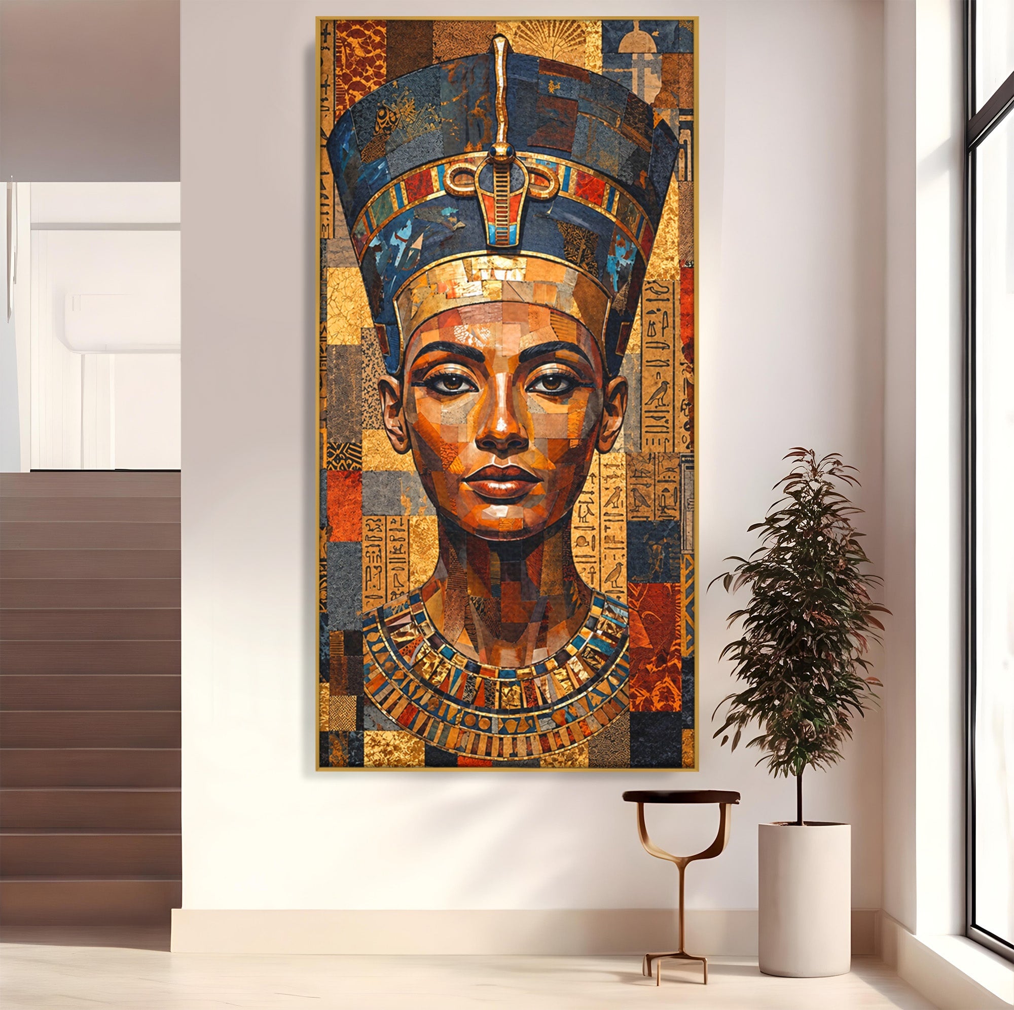 Tablou Canvas Premium LuxCanva® T1038, Regina Nefertiti, Egipt, Portret, Antichitate, Cultura, Dormitor, Culori Vibrante