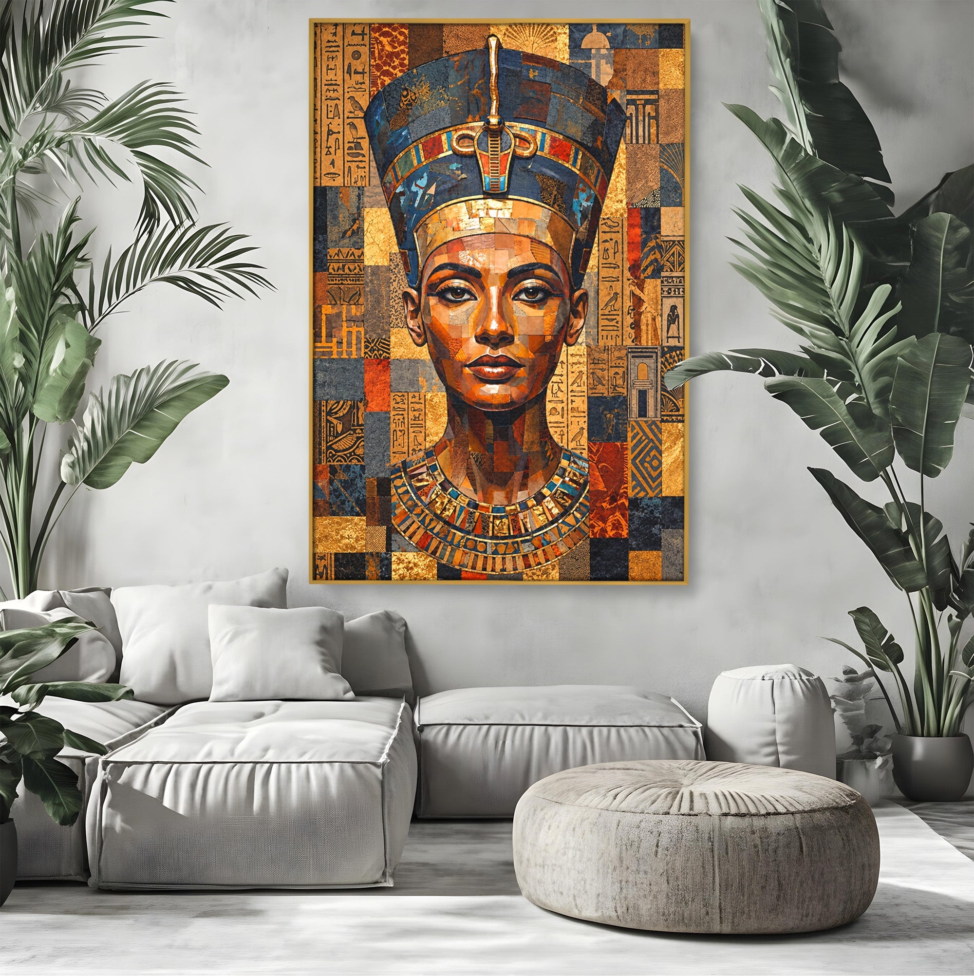 Tablou Canvas Premium LuxCanva® T1038, Regina Nefertiti, Egipt, Portret, Antichitate, Cultura, Dormitor, Culori Vibrante