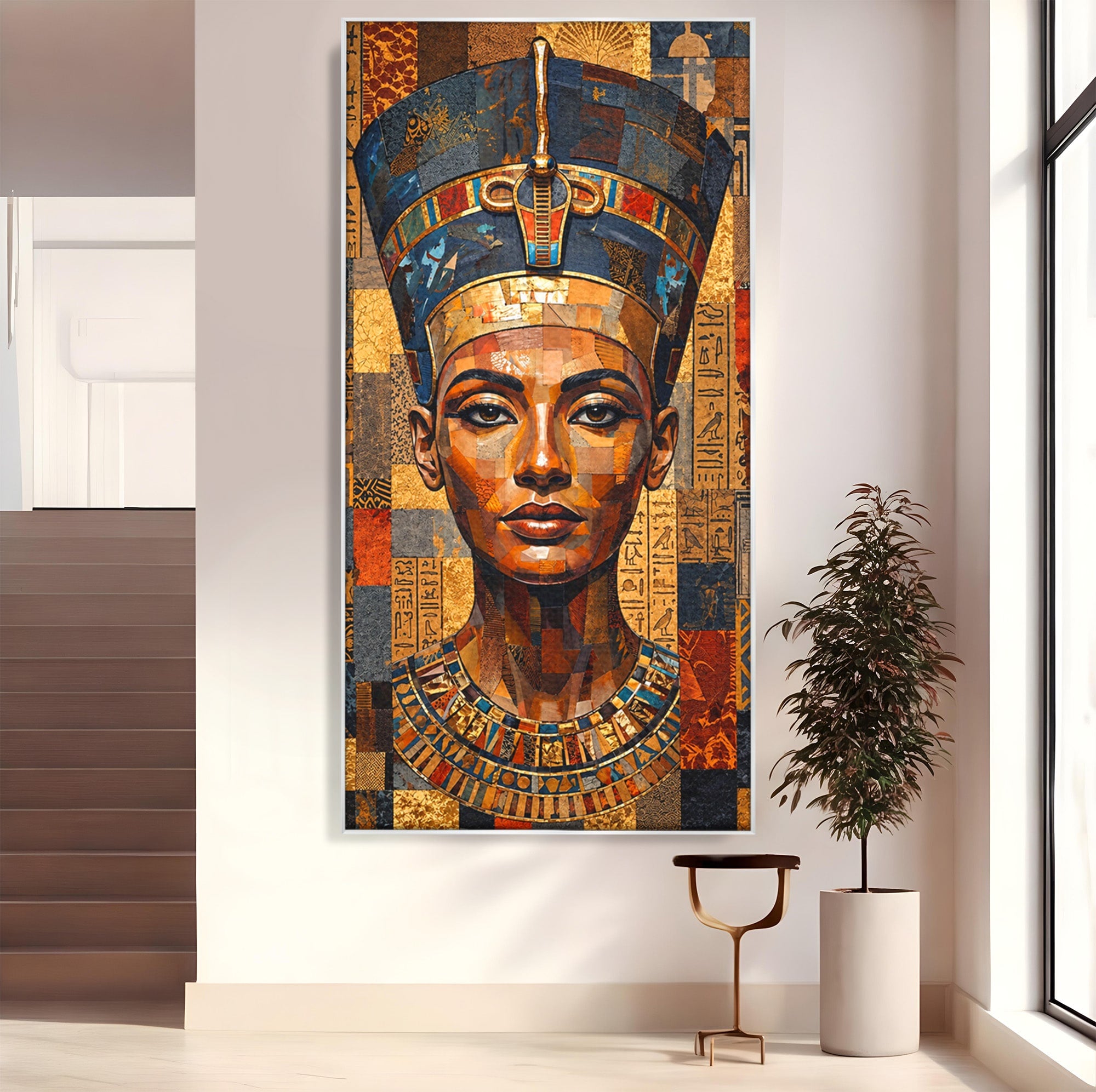 Tablou Canvas Premium LuxCanva® T1038, Regina Nefertiti, Egipt, Portret, Antichitate, Cultura, Dormitor, Culori Vibrante