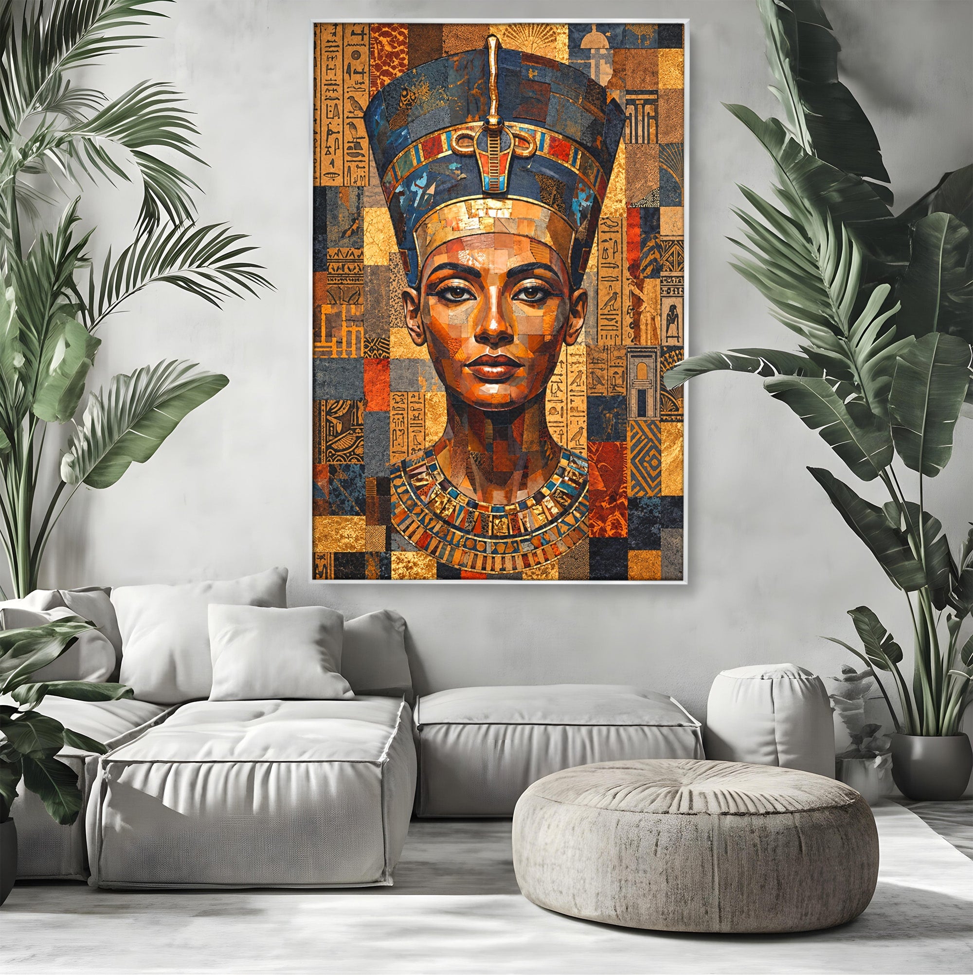 Tablou Canvas Premium LuxCanva® T1038, Regina Nefertiti, Egipt, Portret, Antichitate, Cultura, Dormitor, Culori Vibrante