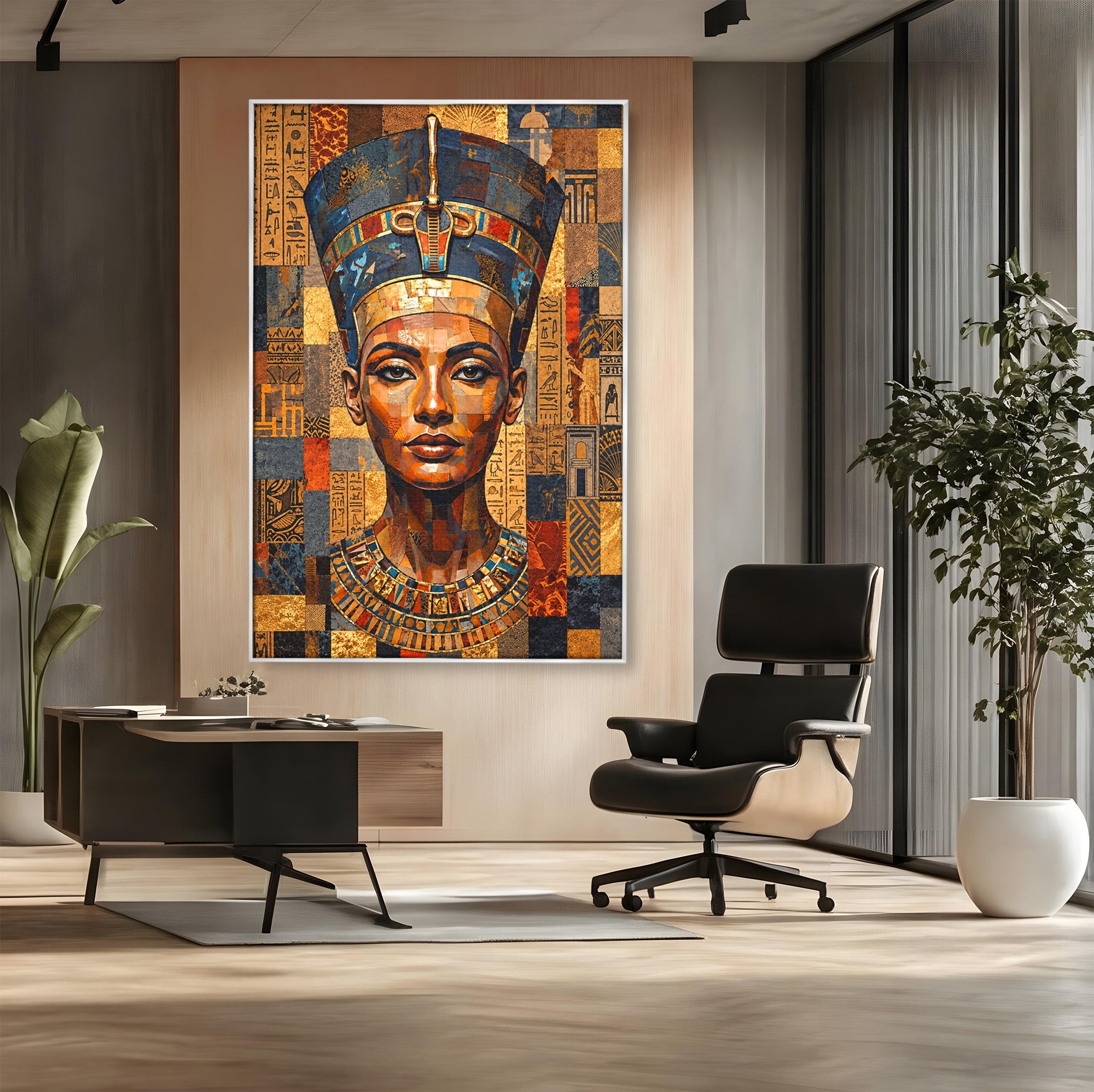 Tablou Canvas Premium LuxCanva® T1038, Regina Nefertiti, Egipt, Portret, Antichitate, Cultura, Dormitor, Culori Vibrante