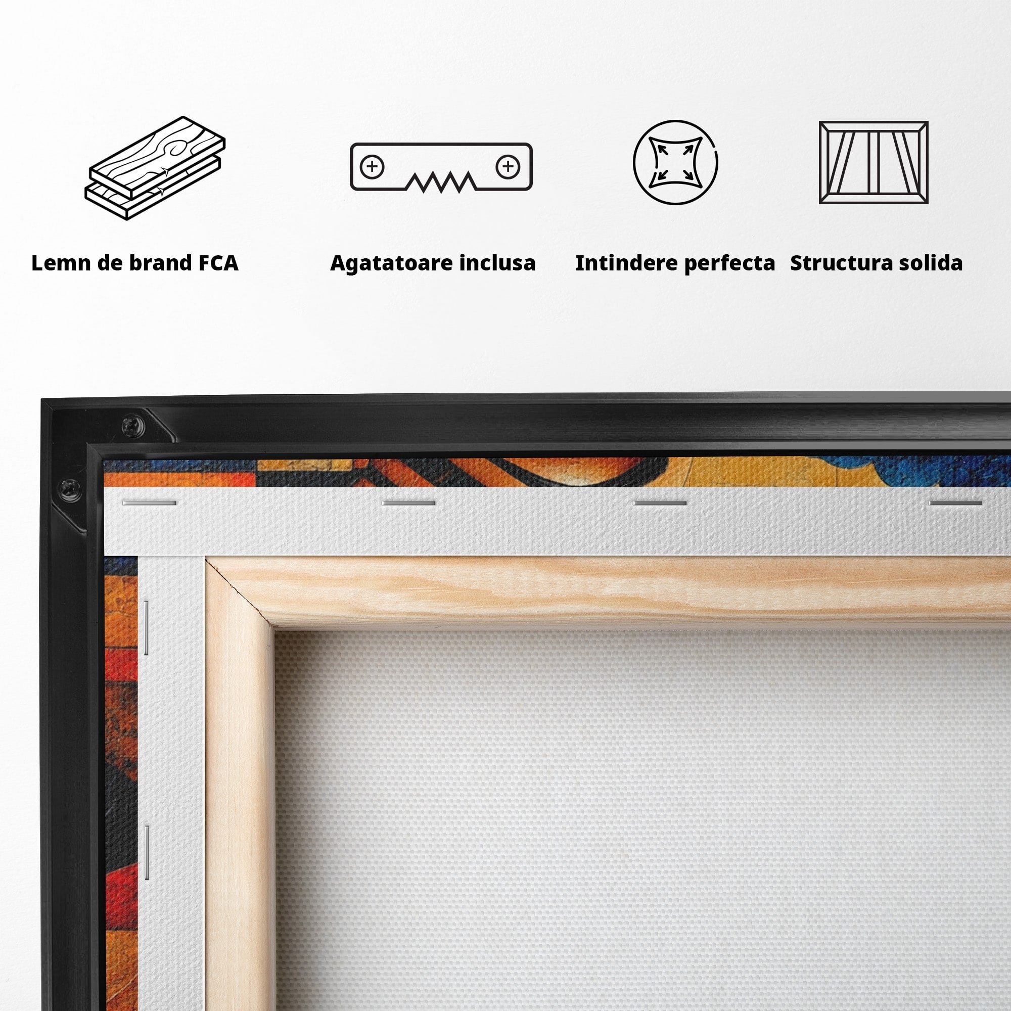 Tablou Canvas Premium LuxCanva® T1039, Regina Egiptului, Egipt, Regina, Piramida, Portret, Living, Culori Vibrante