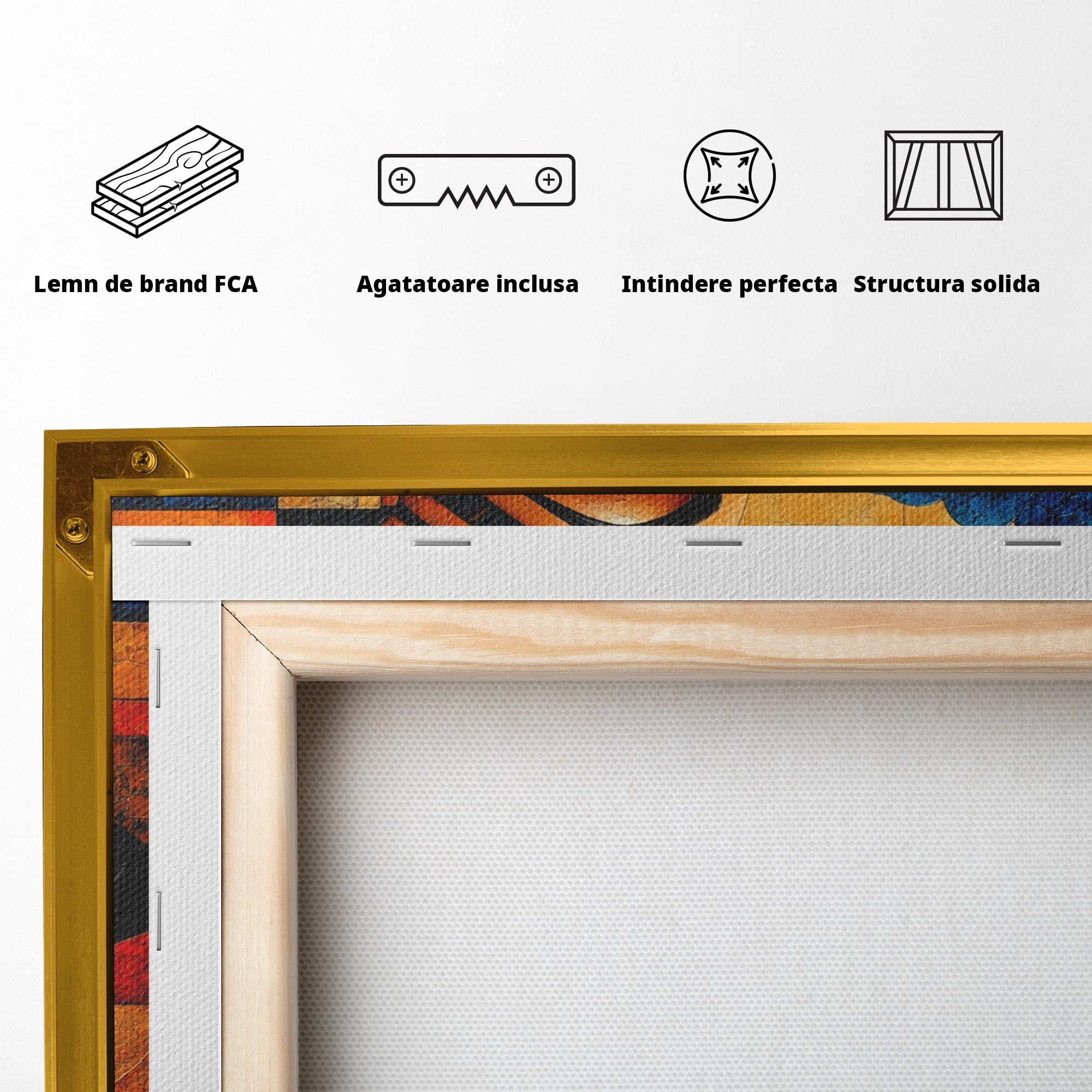 Tablou Canvas Premium LuxCanva® T1039, Regina Egiptului, Egipt, Regina, Piramida, Portret, Living, Culori Vibrante