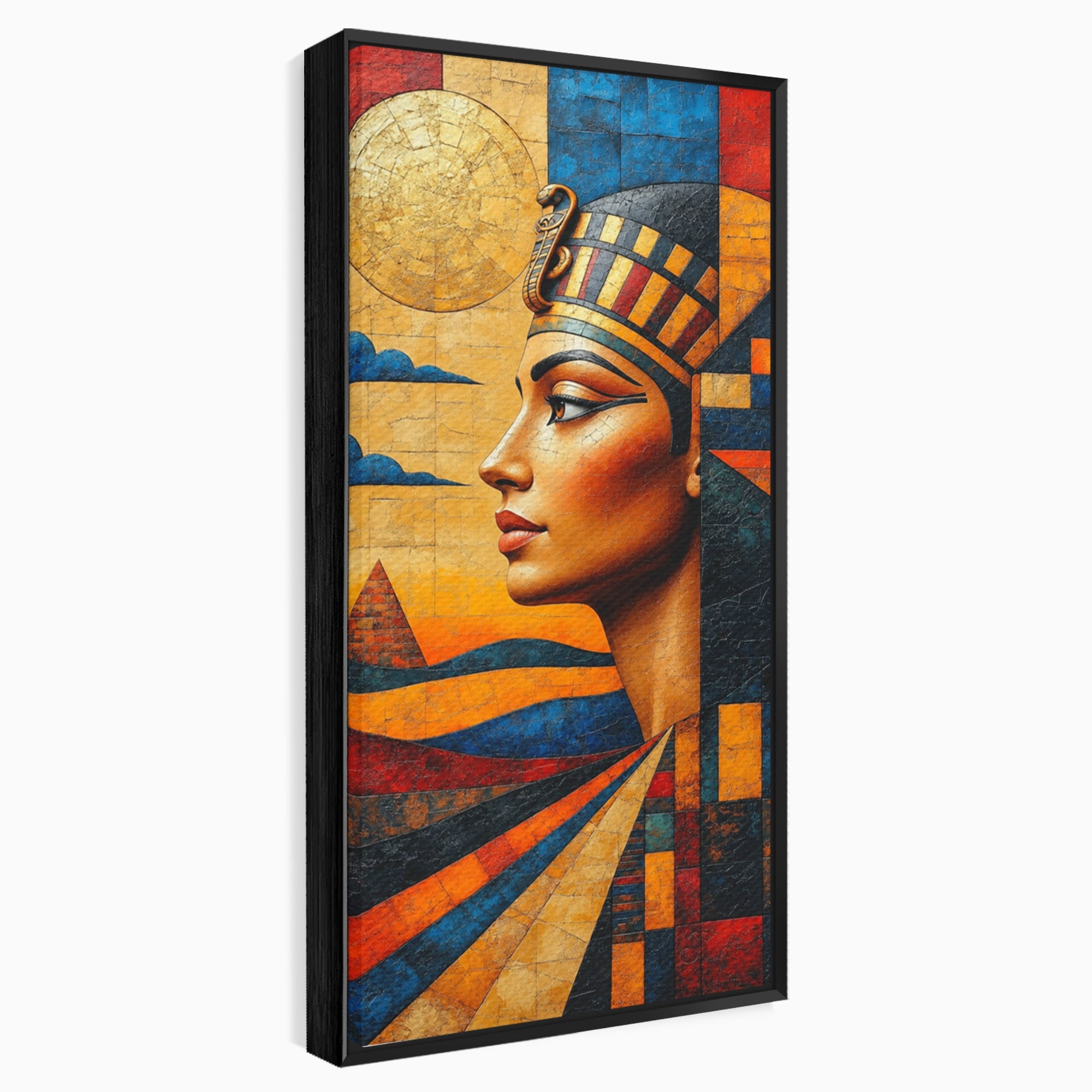 Tablou Canvas Premium LuxCanva® T1039, Regina Egiptului, Egipt, Regina, Piramida, Portret, Living, Culori Vibrante