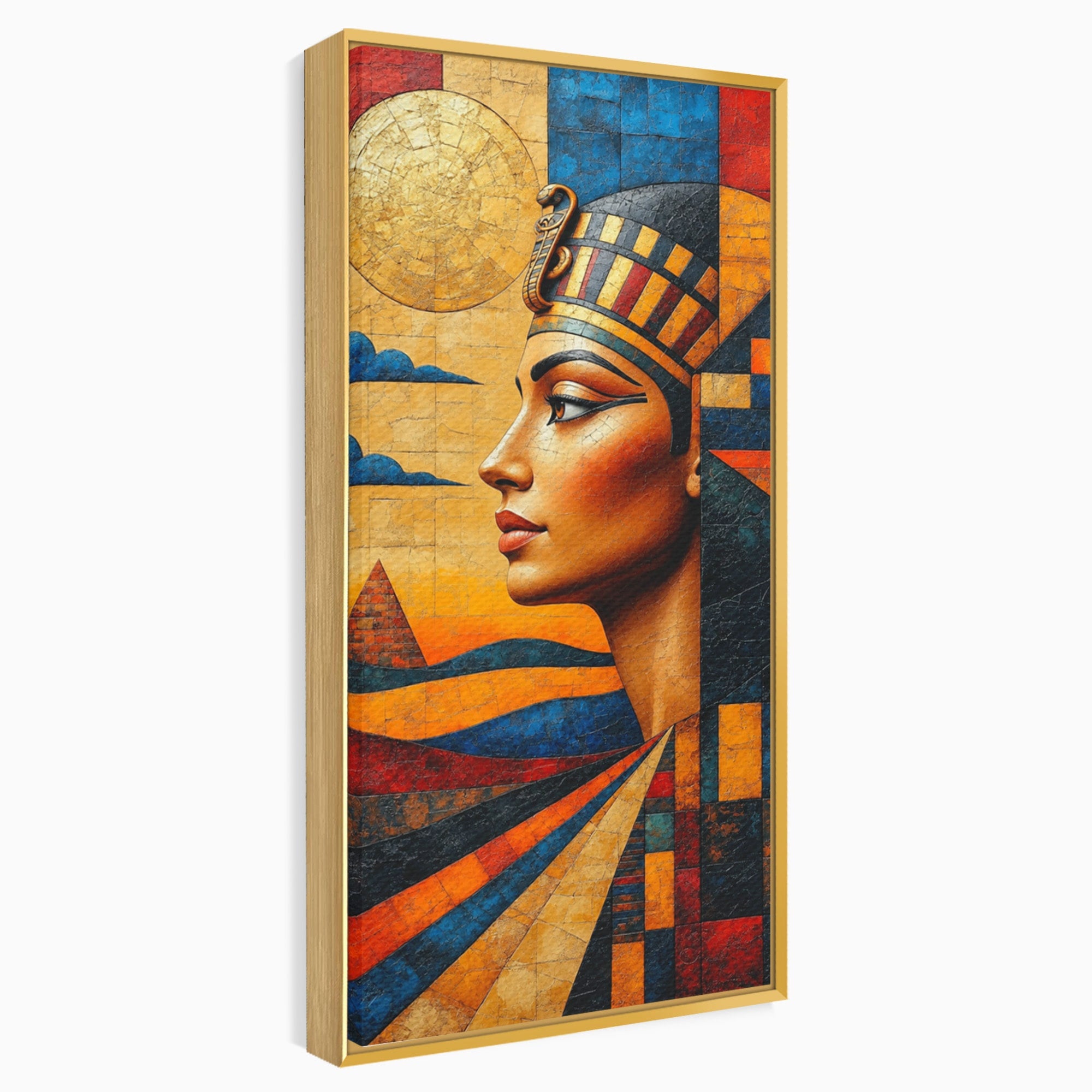 Tablou Canvas Premium LuxCanva® T1039, Regina Egiptului, Egipt, Regina, Piramida, Portret, Living, Culori Vibrante