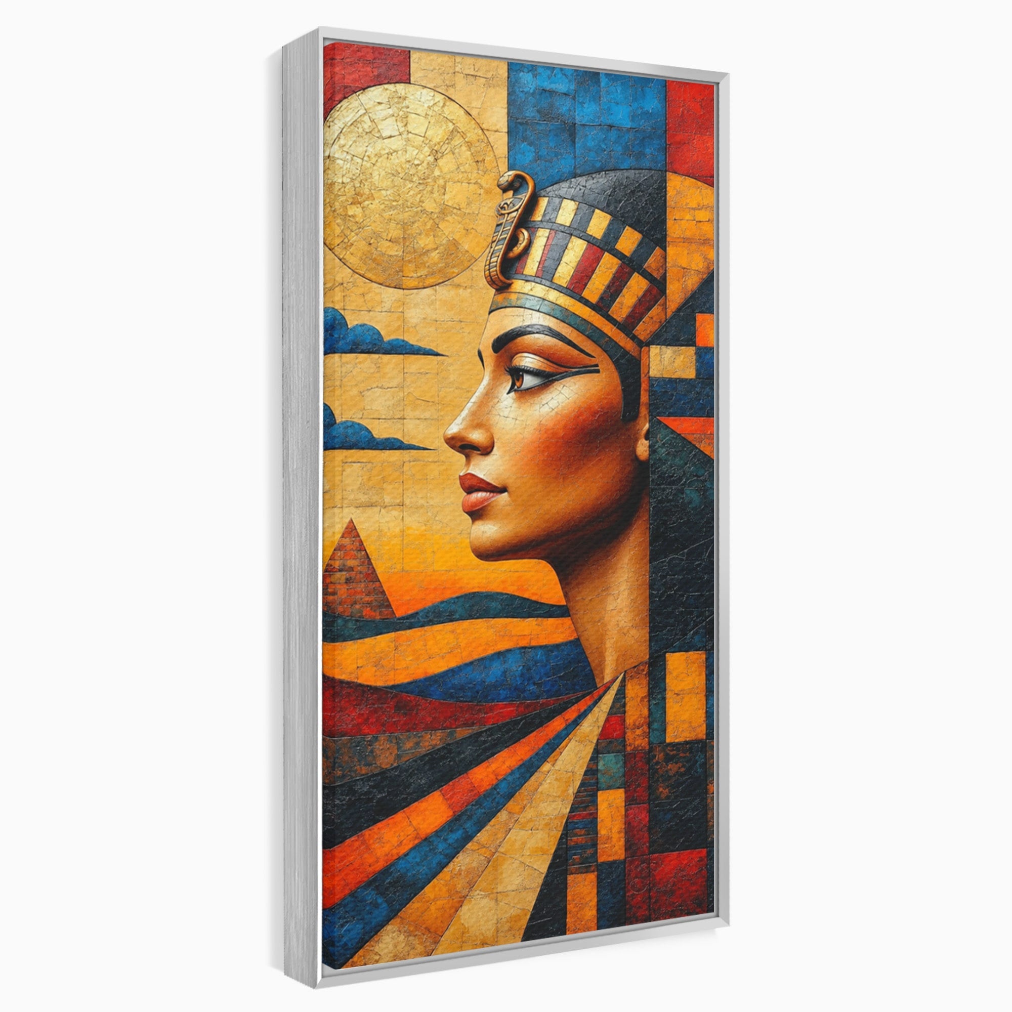 Tablou Canvas Premium LuxCanva® T1039, Regina Egiptului, Egipt, Regina, Piramida, Portret, Living, Culori Vibrante