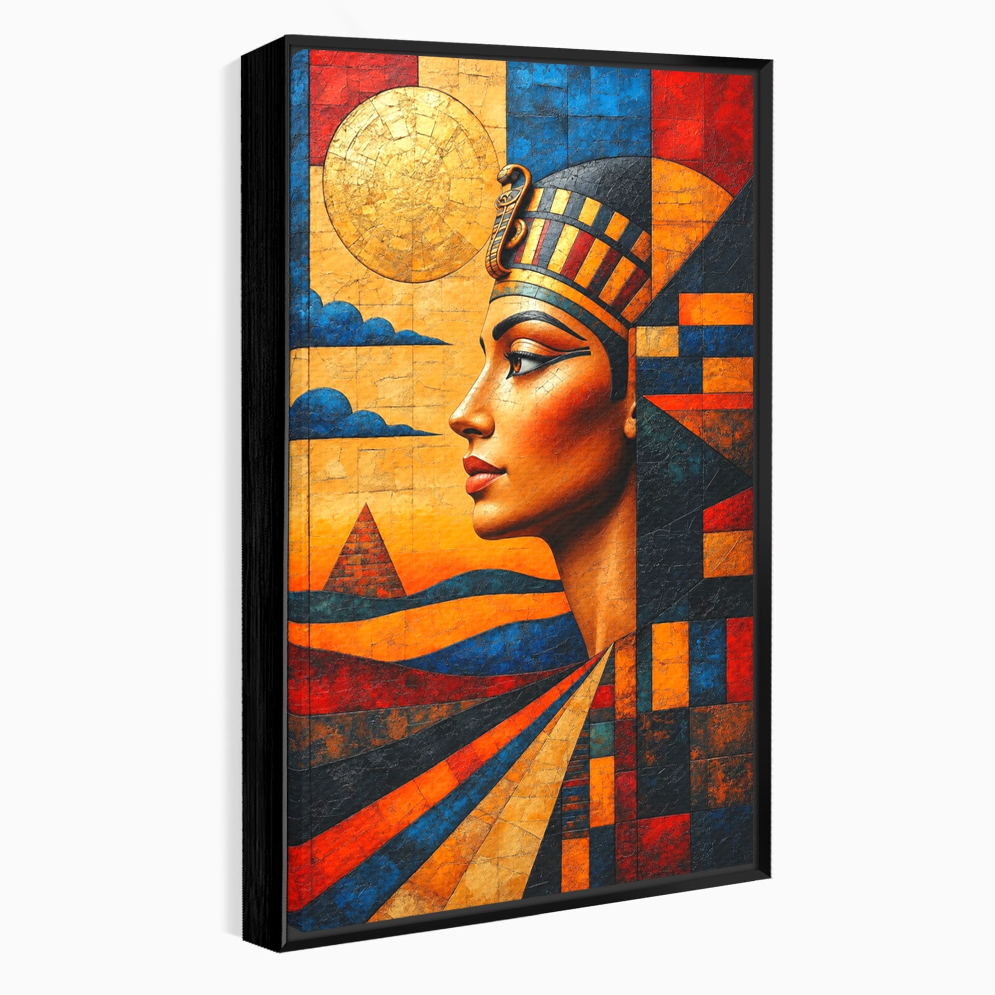 Tablou Canvas Premium LuxCanva® T1039, Regina Egiptului, Egipt, Regina, Piramida, Portret, Living, Culori Vibrante