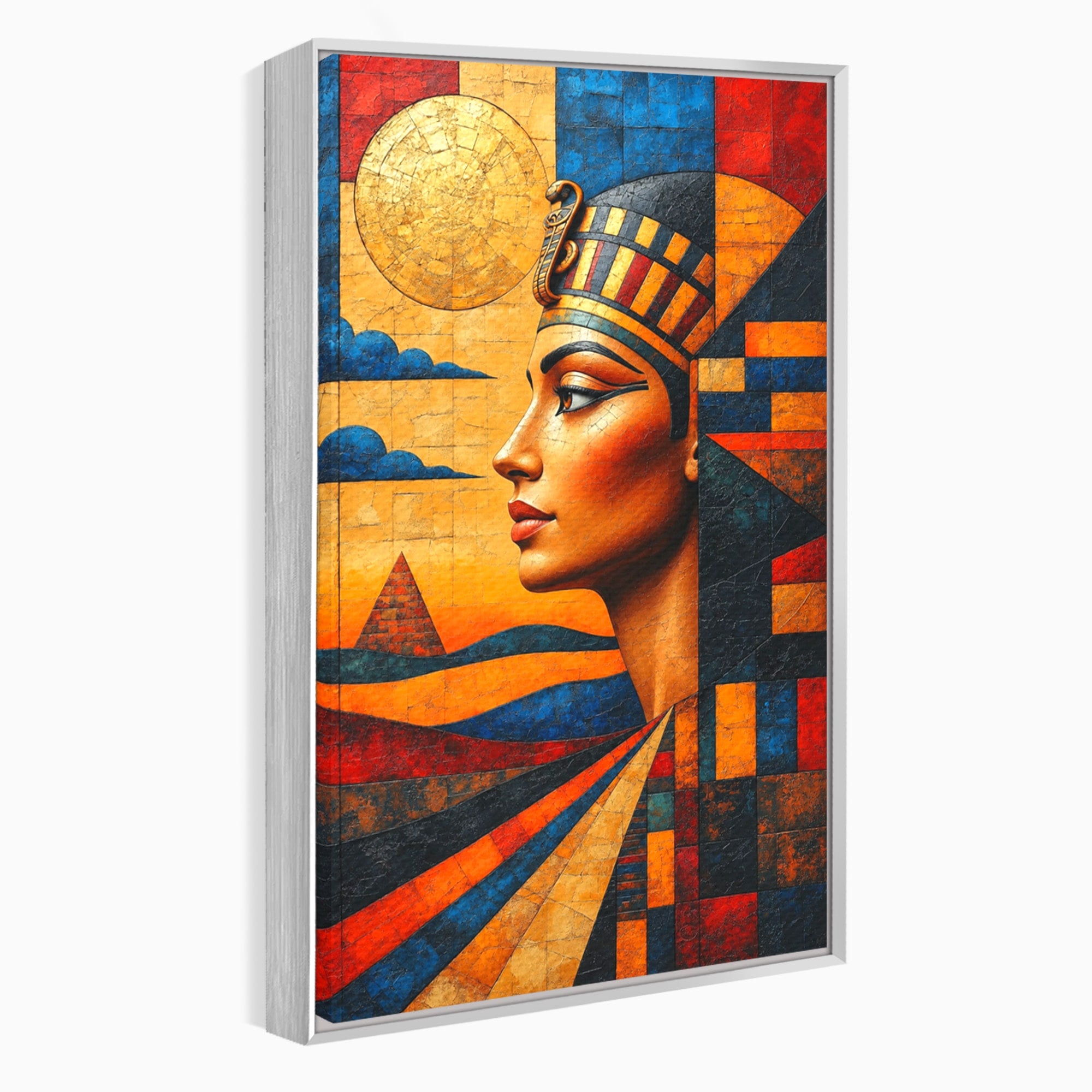 Tablou Canvas Premium LuxCanva® T1039, Regina Egiptului, Egipt, Regina, Piramida, Portret, Living, Culori Vibrante