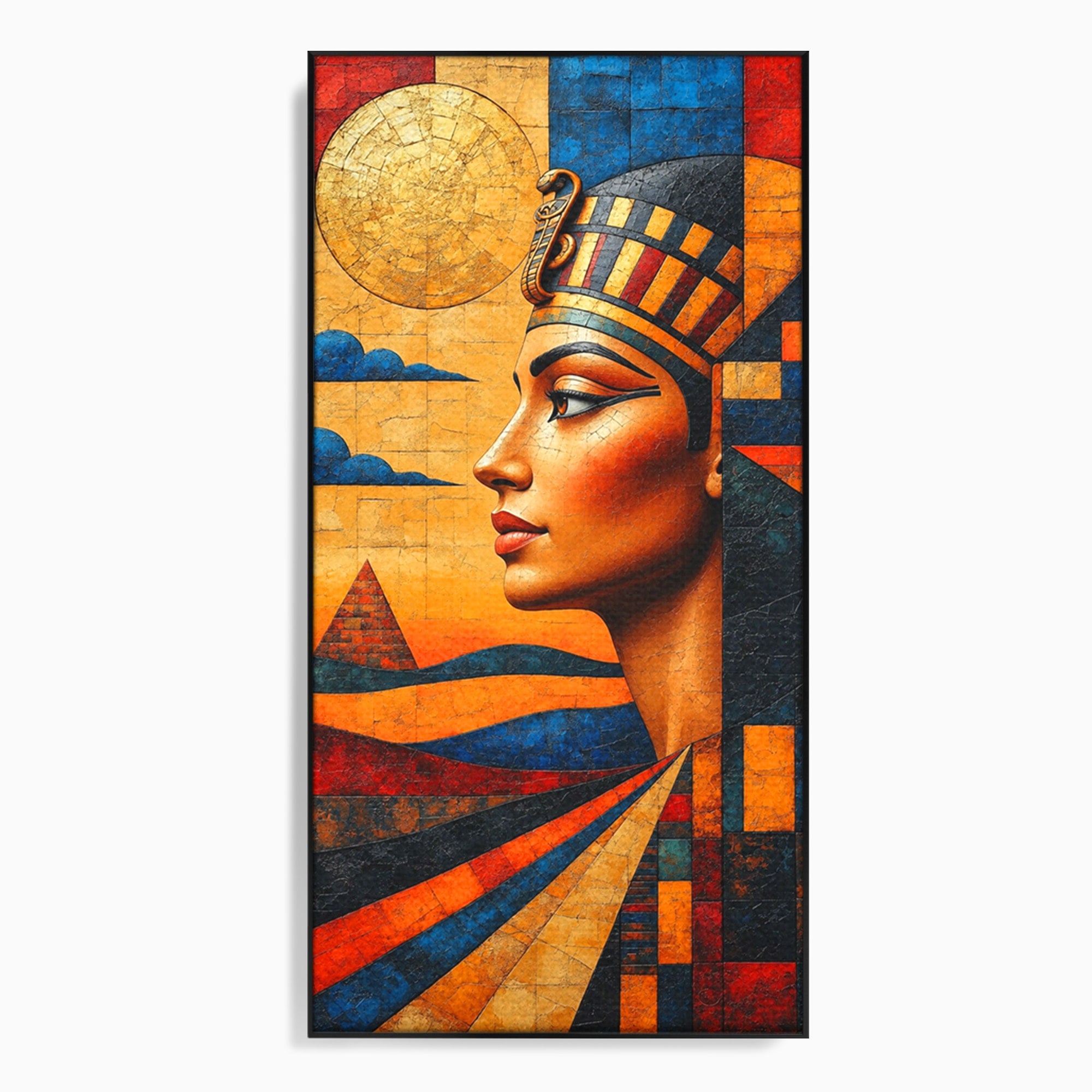 Tablou Canvas Premium LuxCanva® T1039, Regina Egiptului, Egipt, Regina, Piramida, Portret, Living, Culori Vibrante
