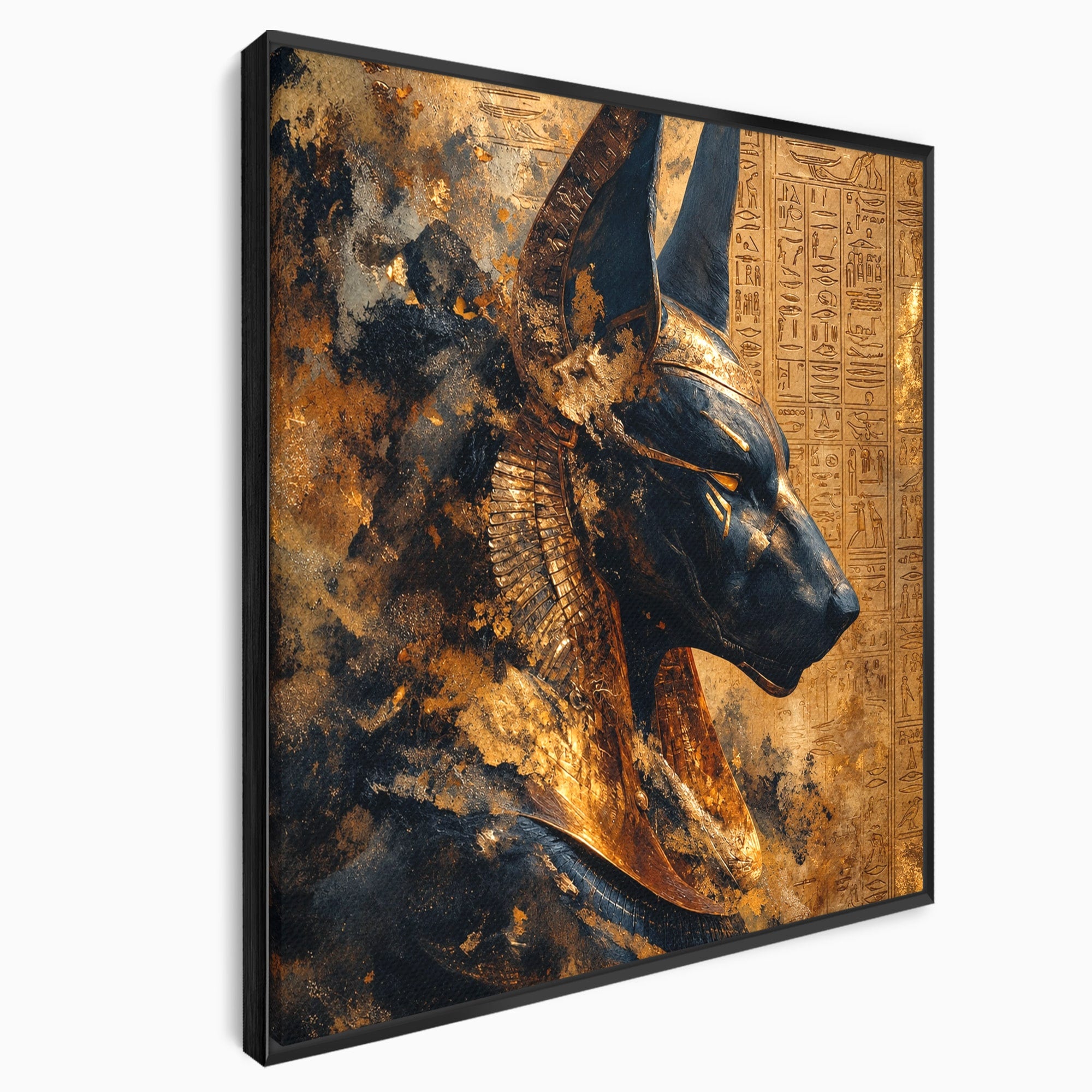 Tablou Canvas Premium LuxCanva® T1040, Anubis in Splendoare Antica, Anubis, Egipt, Mitologie, Istorie, Birou, Culori Vibrante