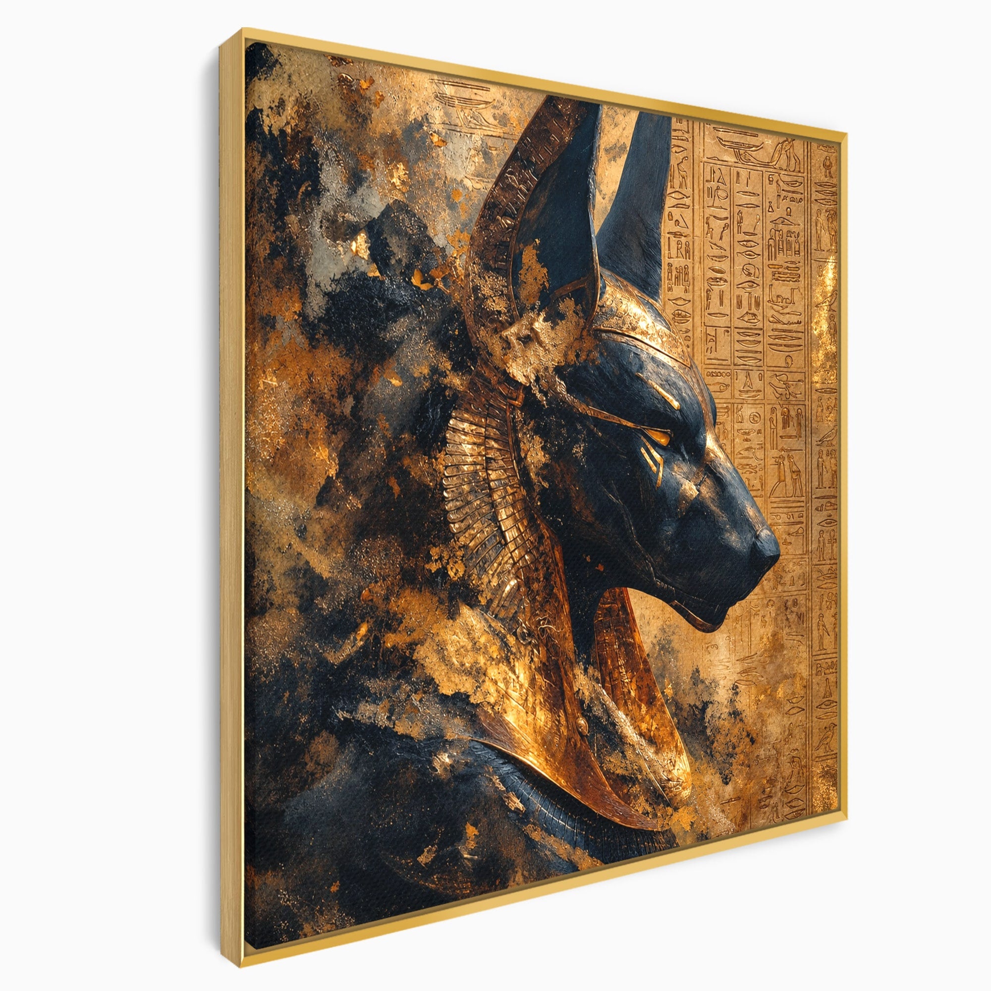 Tablou Canvas Premium LuxCanva® T1040, Anubis in Splendoare Antica, Anubis, Egipt, Mitologie, Istorie, Birou, Culori Vibrante