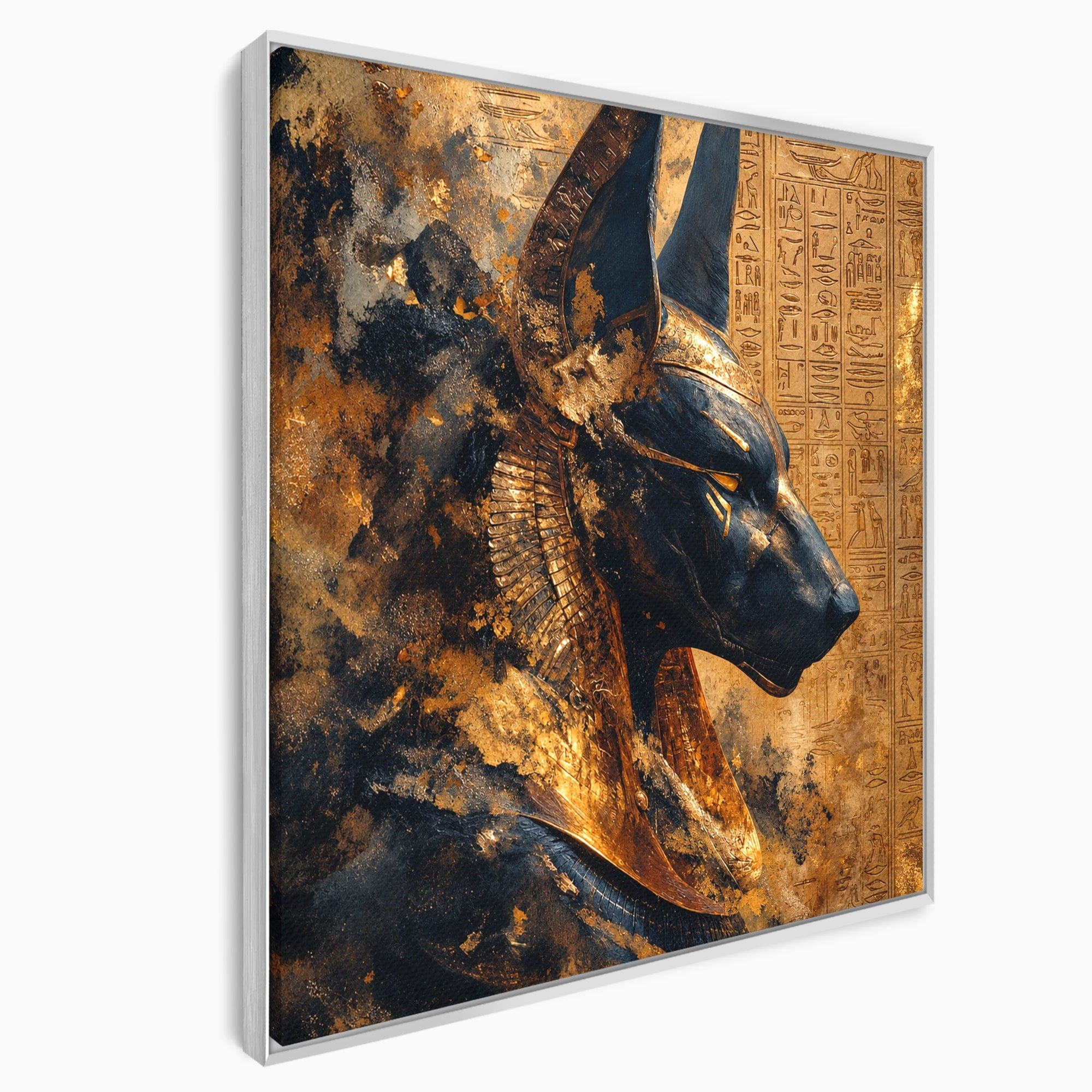 Tablou Canvas Premium LuxCanva® T1040, Anubis in Splendoare Antica, Anubis, Egipt, Mitologie, Istorie, Birou, Culori Vibrante