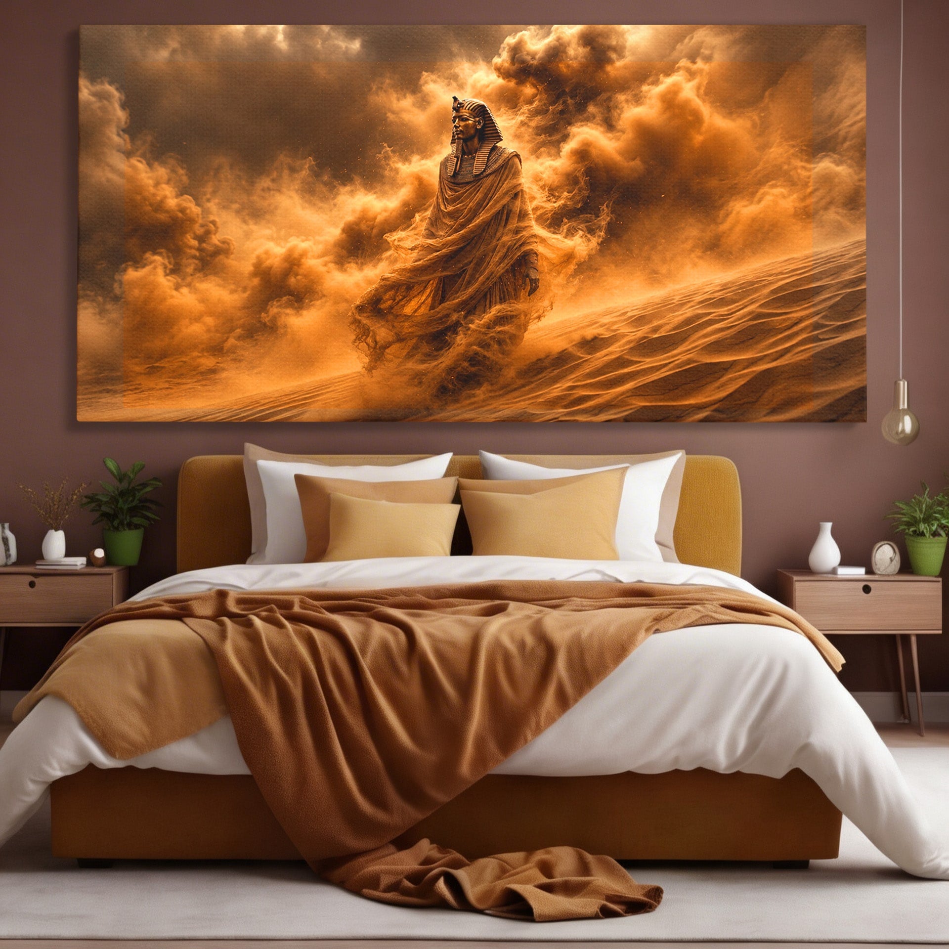 Tablou Canvas Premium LuxCanva® T1041, Faraonul Desertului, Faraon, Desert, Egipt, Istorie, Living, Culori Vibrante