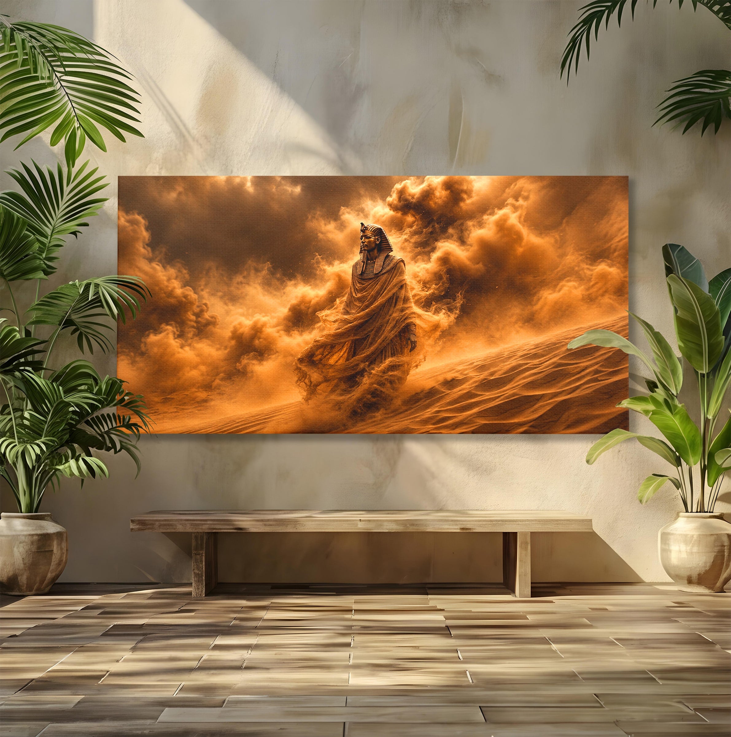 Tablou Canvas Premium LuxCanva® T1041, Faraonul Desertului, Faraon, Desert, Egipt, Istorie, Living, Culori Vibrante