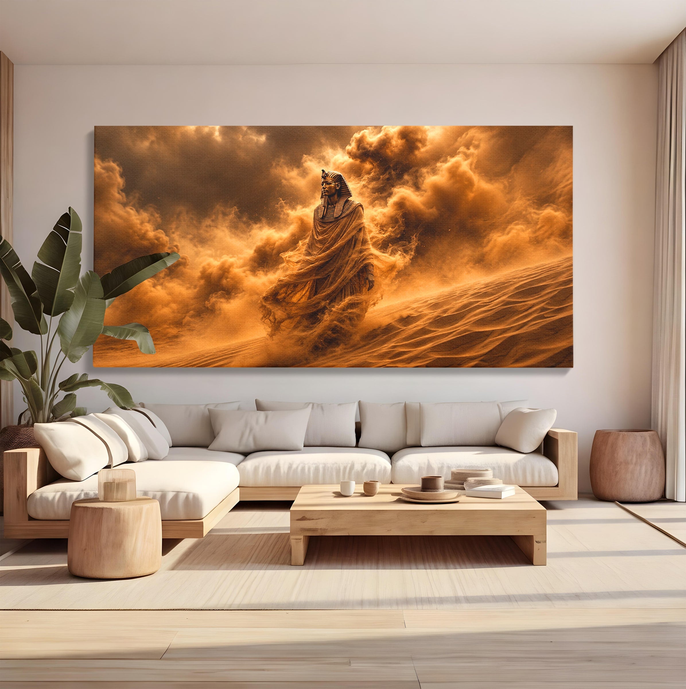 Tablou Canvas Premium LuxCanva® T1041, Faraonul Desertului, Faraon, Desert, Egipt, Istorie, Living, Culori Vibrante