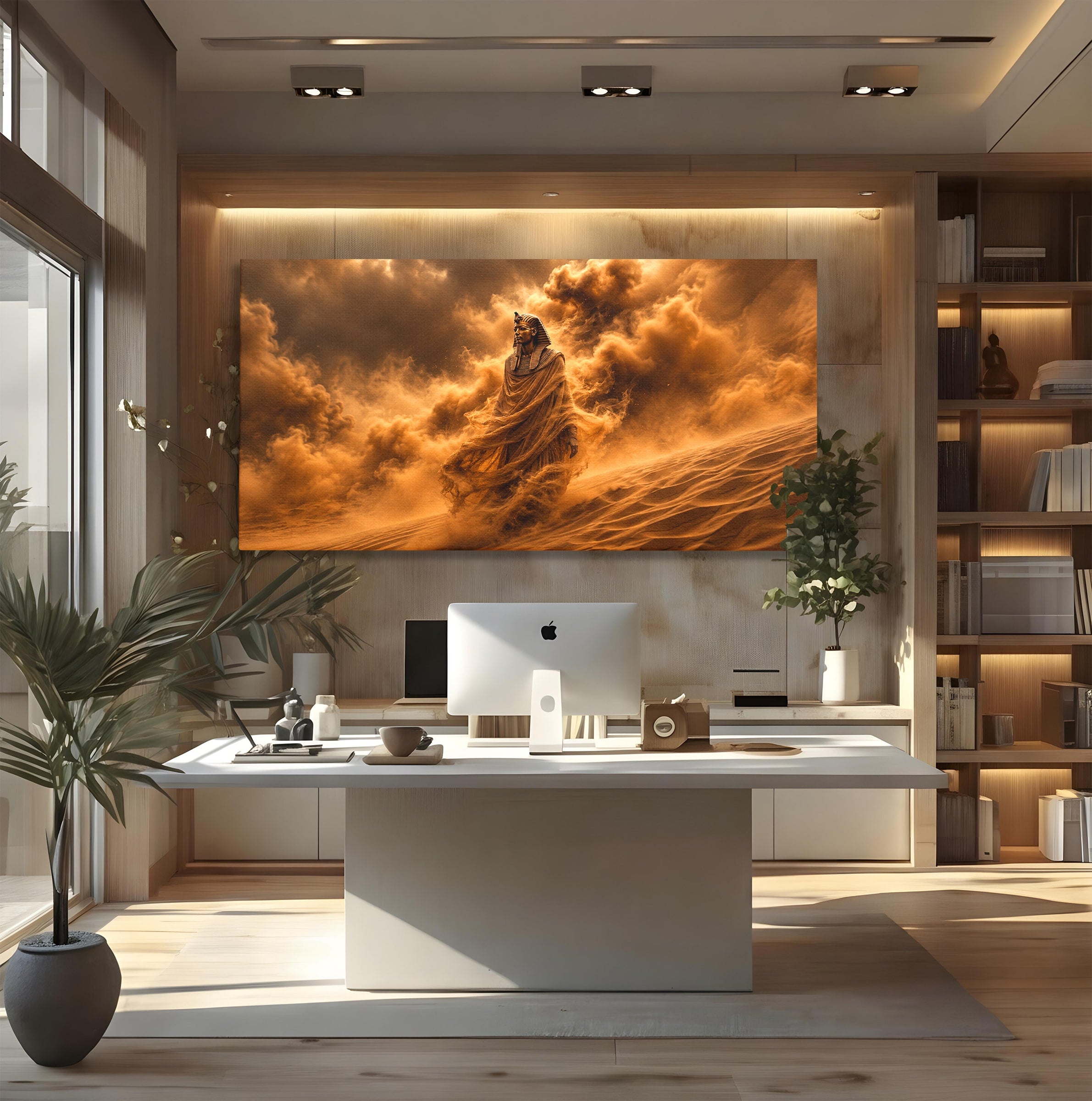 Tablou Canvas Premium LuxCanva® T1041, Faraonul Desertului, Faraon, Desert, Egipt, Istorie, Living, Culori Vibrante