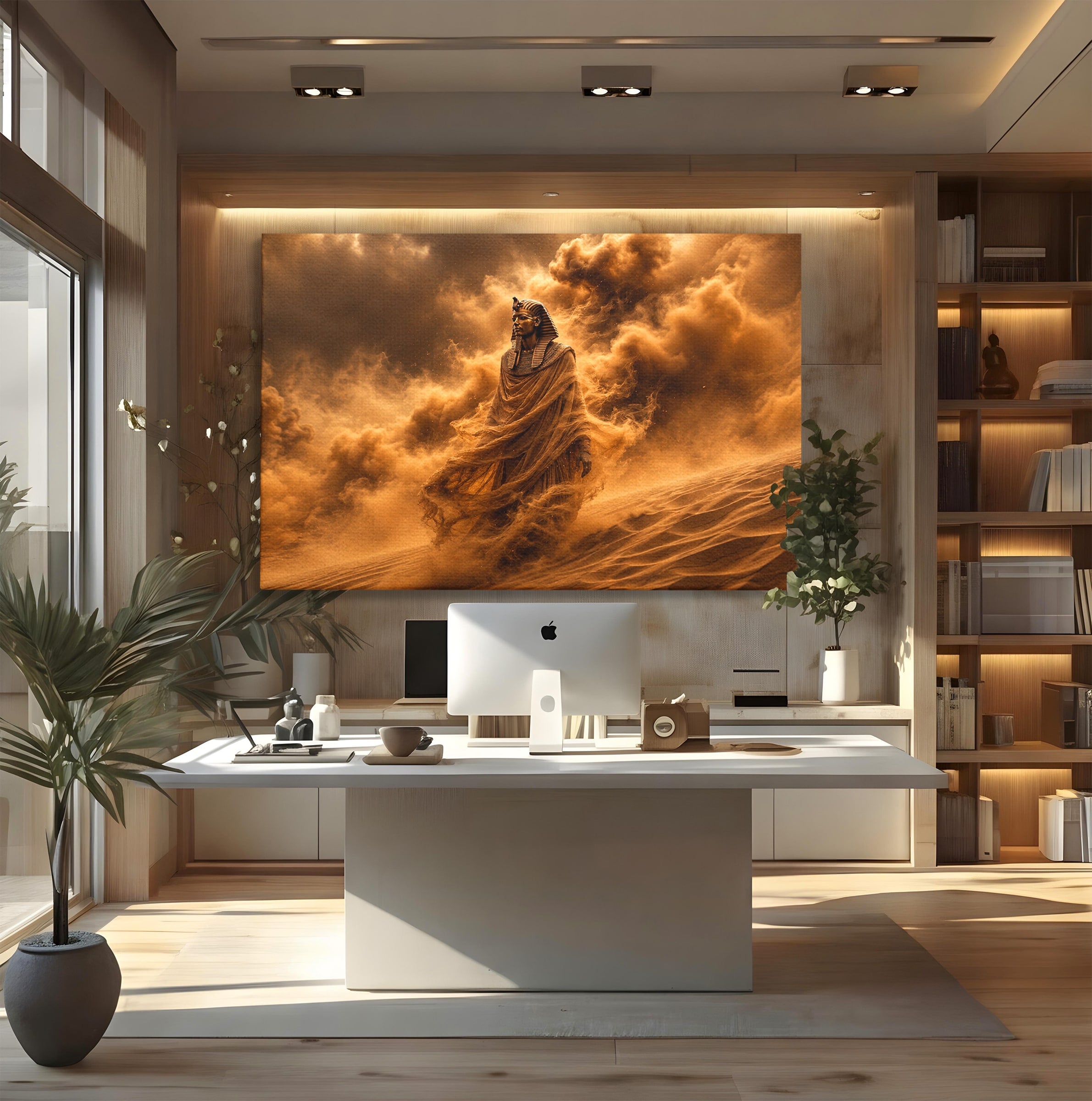 Tablou Canvas Premium LuxCanva® T1041, Faraonul Desertului, Faraon, Desert, Egipt, Istorie, Living, Culori Vibrante