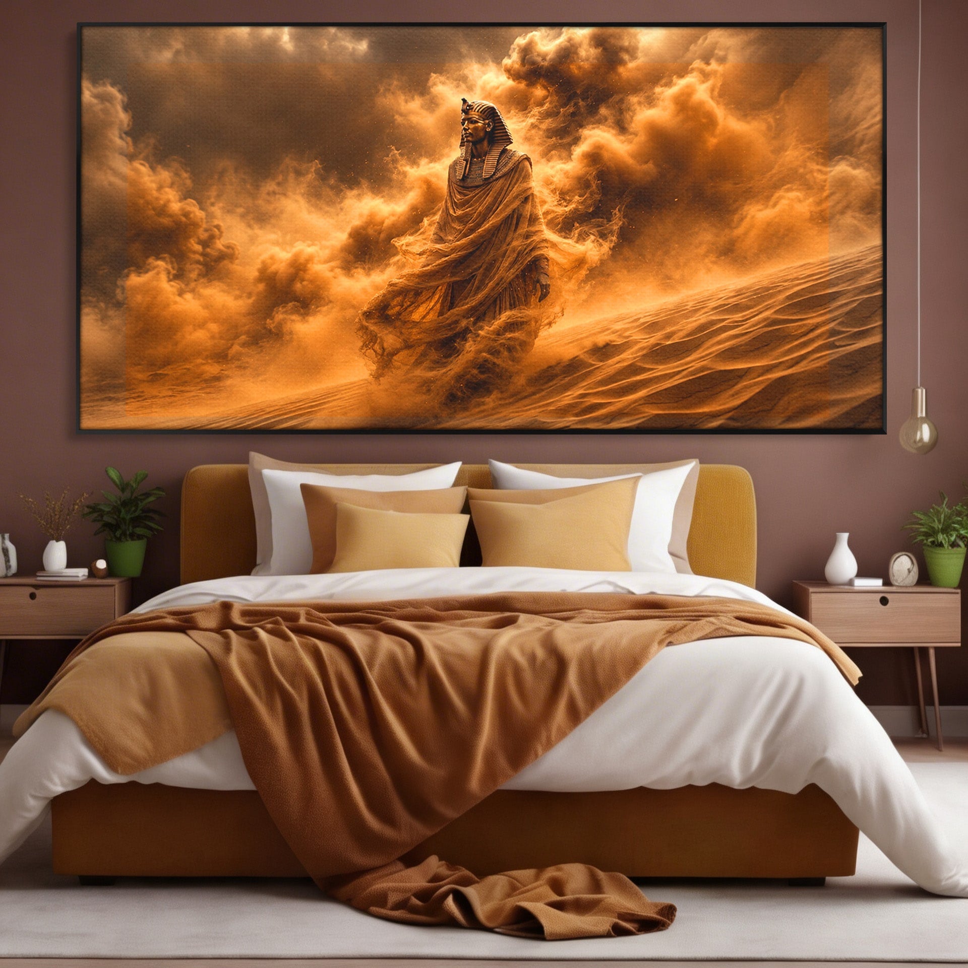 Tablou Canvas Premium LuxCanva® T1041, Faraonul Desertului, Faraon, Desert, Egipt, Istorie, Living, Culori Vibrante