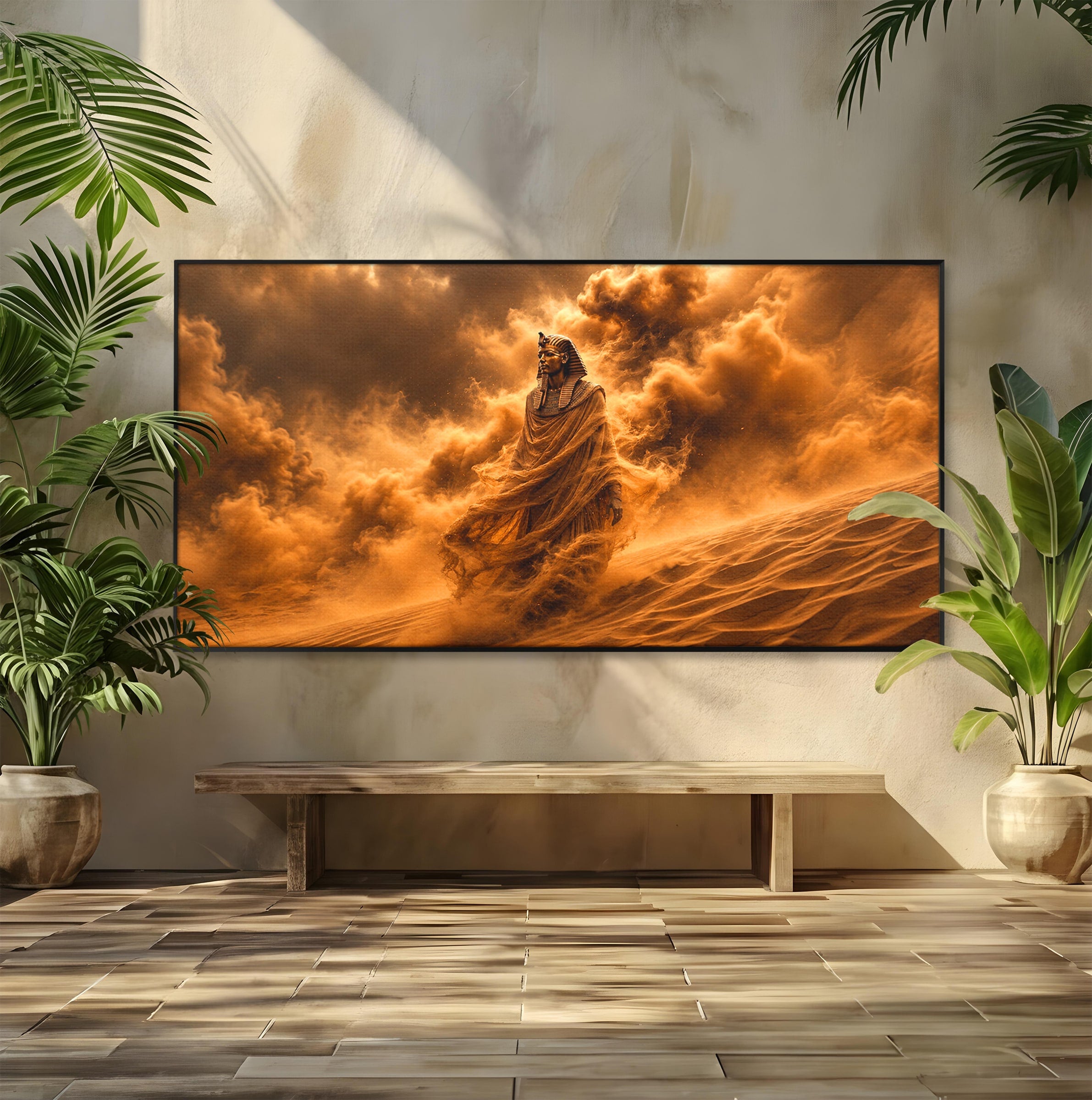 Tablou Canvas Premium LuxCanva® T1041, Faraonul Desertului, Faraon, Desert, Egipt, Istorie, Living, Culori Vibrante