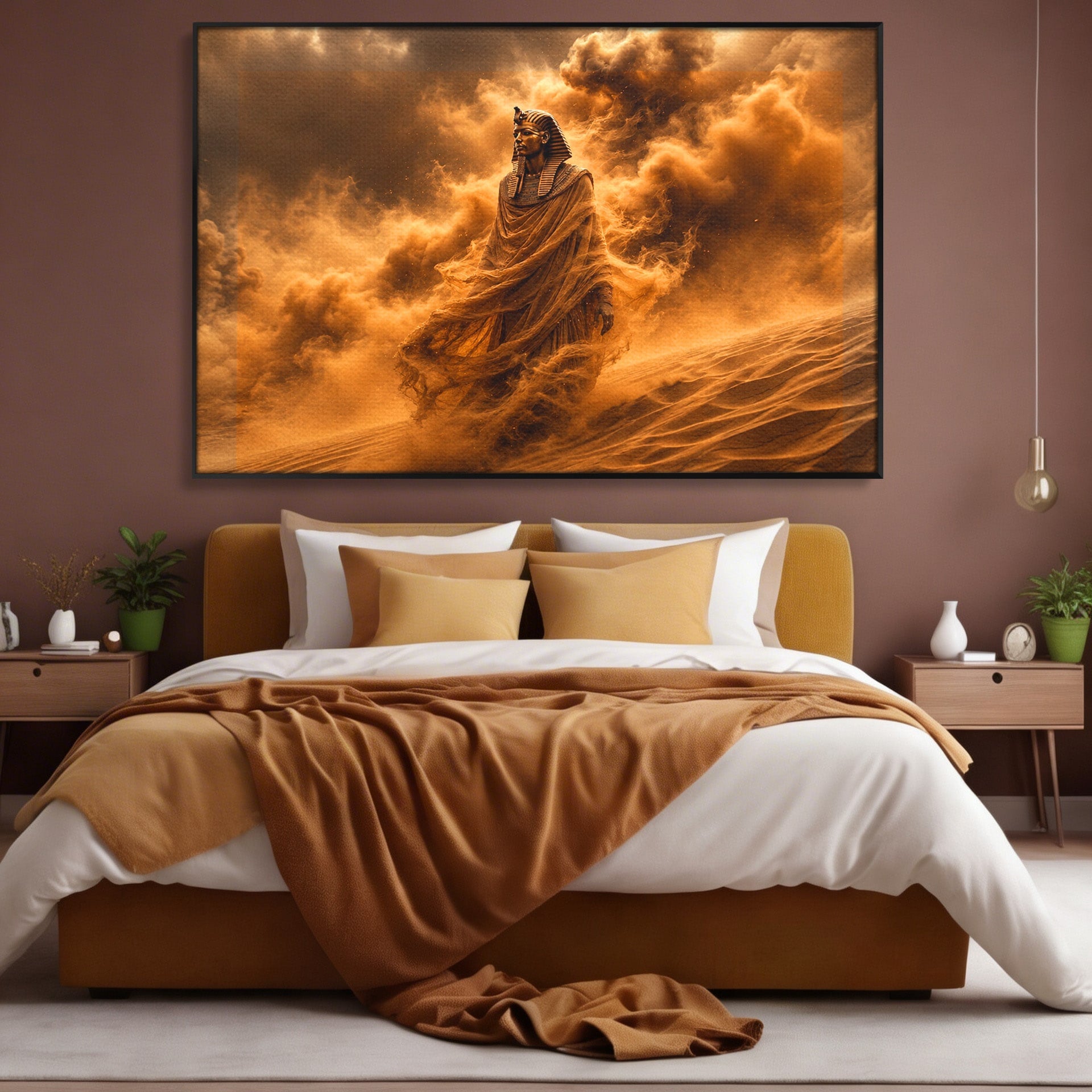 Tablou Canvas Premium LuxCanva® T1041, Faraonul Desertului, Faraon, Desert, Egipt, Istorie, Living, Culori Vibrante