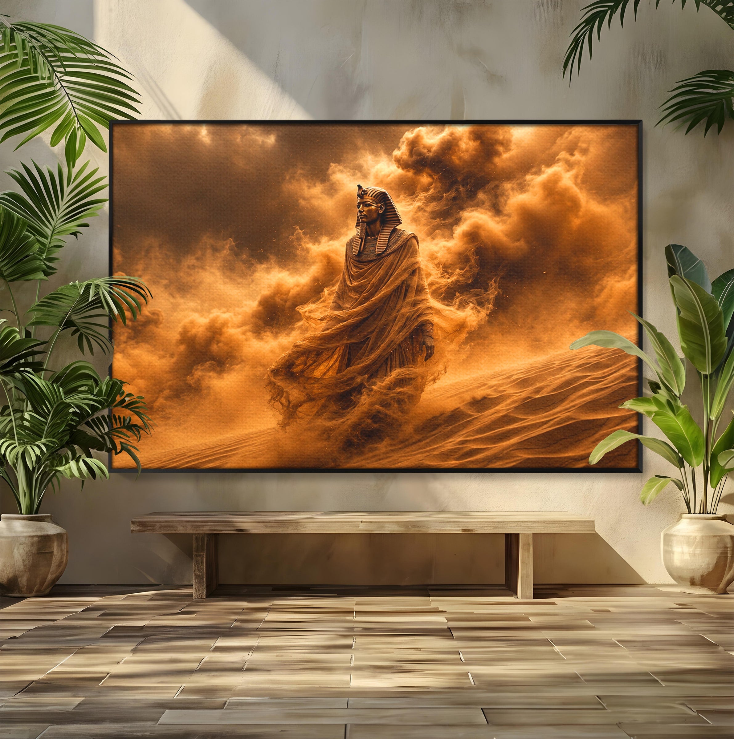 Tablou Canvas Premium LuxCanva® T1041, Faraonul Desertului, Faraon, Desert, Egipt, Istorie, Living, Culori Vibrante