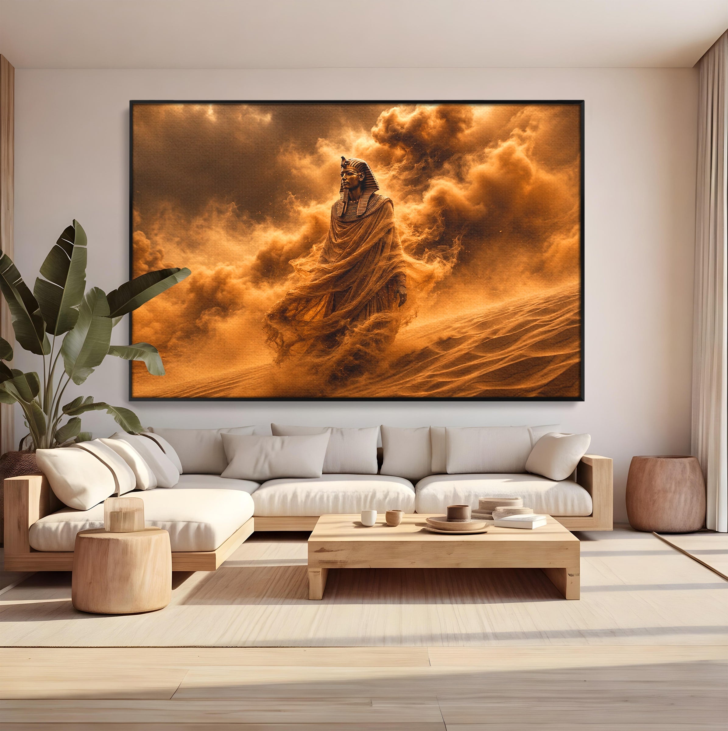 Tablou Canvas Premium LuxCanva® T1041, Faraonul Desertului, Faraon, Desert, Egipt, Istorie, Living, Culori Vibrante