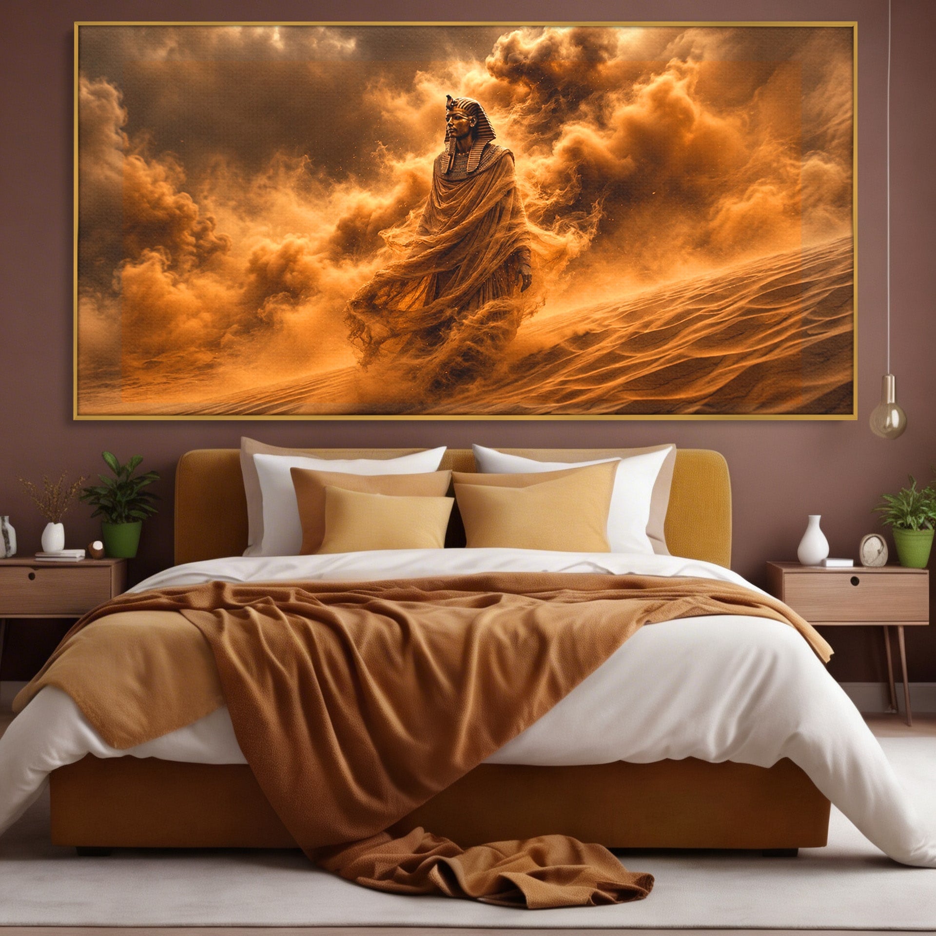 Tablou Canvas Premium LuxCanva® T1041, Faraonul Desertului, Faraon, Desert, Egipt, Istorie, Living, Culori Vibrante