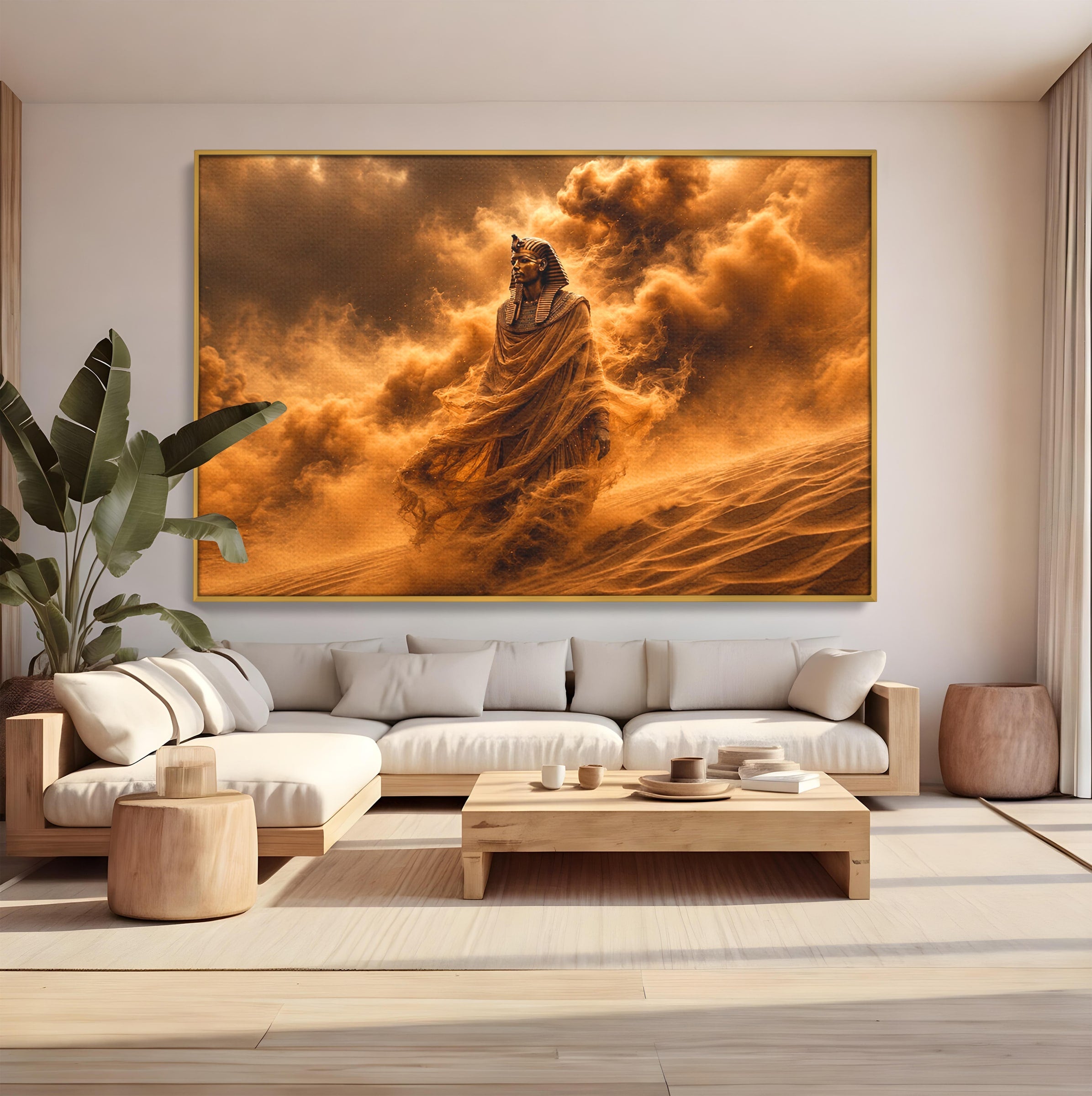 Tablou Canvas Premium LuxCanva® T1041, Faraonul Desertului, Faraon, Desert, Egipt, Istorie, Living, Culori Vibrante