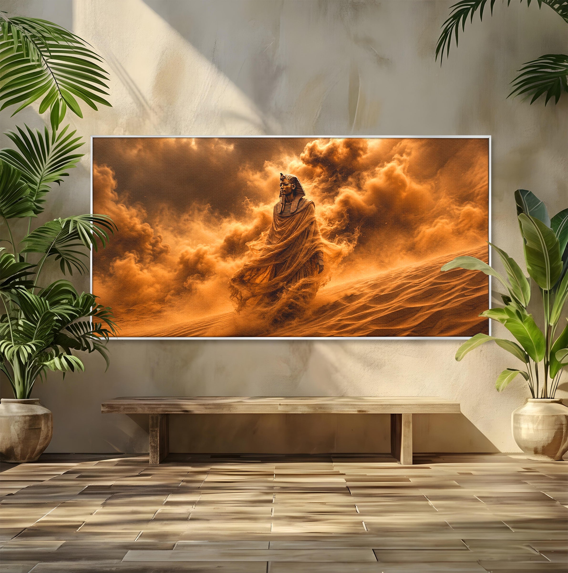 Tablou Canvas Premium LuxCanva® T1041, Faraonul Desertului, Faraon, Desert, Egipt, Istorie, Living, Culori Vibrante