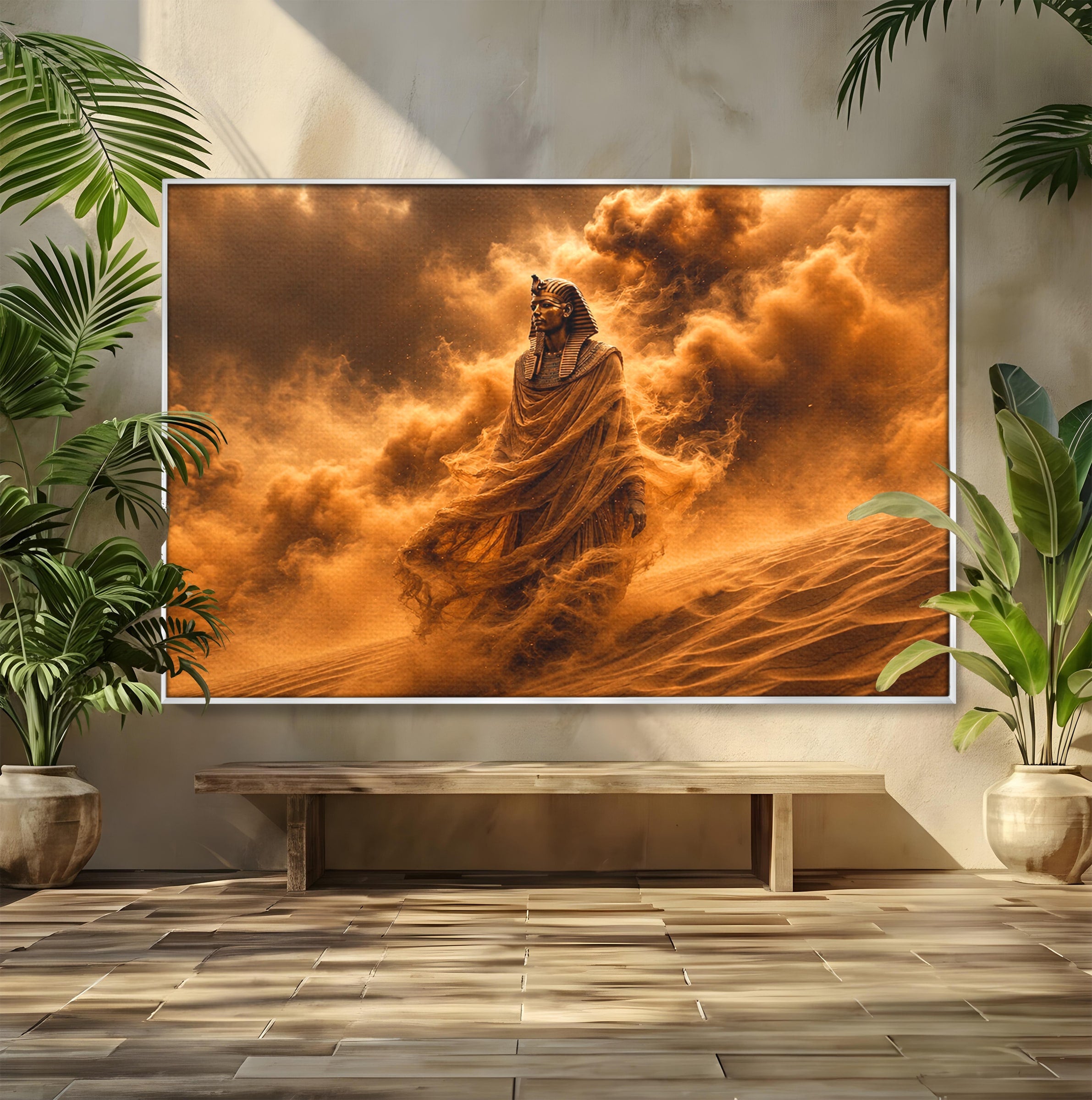 Tablou Canvas Premium LuxCanva® T1041, Faraonul Desertului, Faraon, Desert, Egipt, Istorie, Living, Culori Vibrante